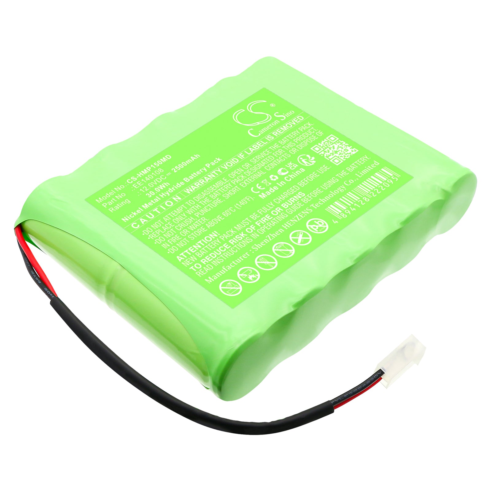 12V, Ni-MH, 2500mAh, Battery fits HME Lifepulse Mon LP15, Lifepulse Mon LP20, 30Wh Medical Cameron Sino Technology Limited
