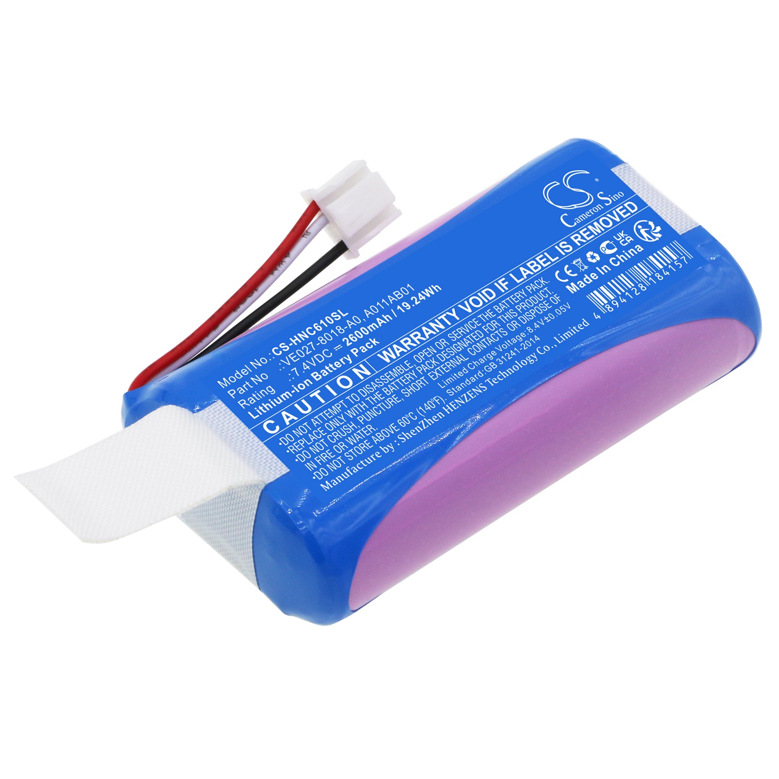 Li-ion, Tablet Battery fits Intermec 1011cm01, Cv61, 7.4V, 2600mAh Tablet Cameron Sino Technology Limited