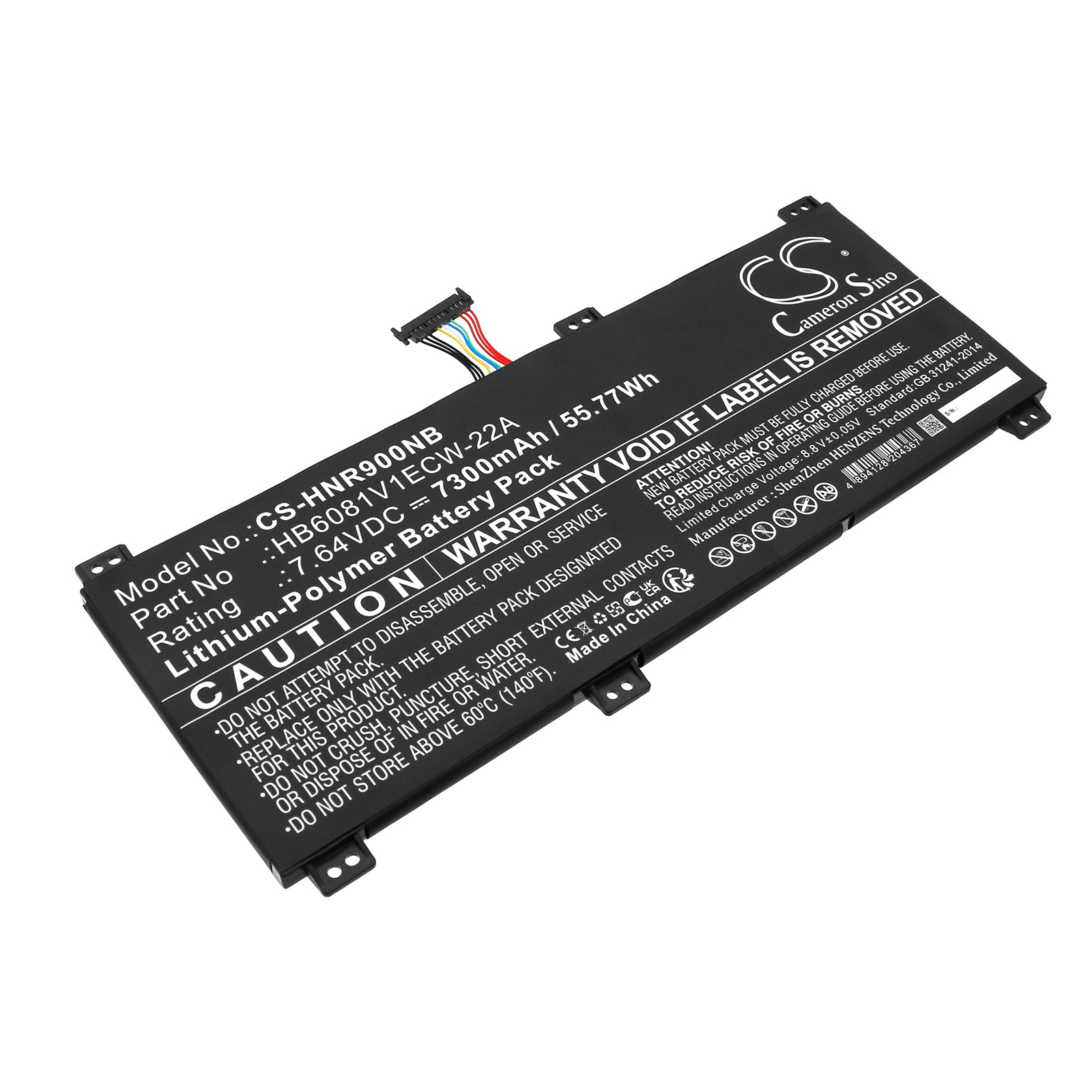 Li-Polymer, Notebook, Laptop Battery fits Honor Hlyl-wfq9, Magicbook Pro 4600h, 7.64V, 7300mAh Notebook, Laptop Cameron Sino Technology Limited