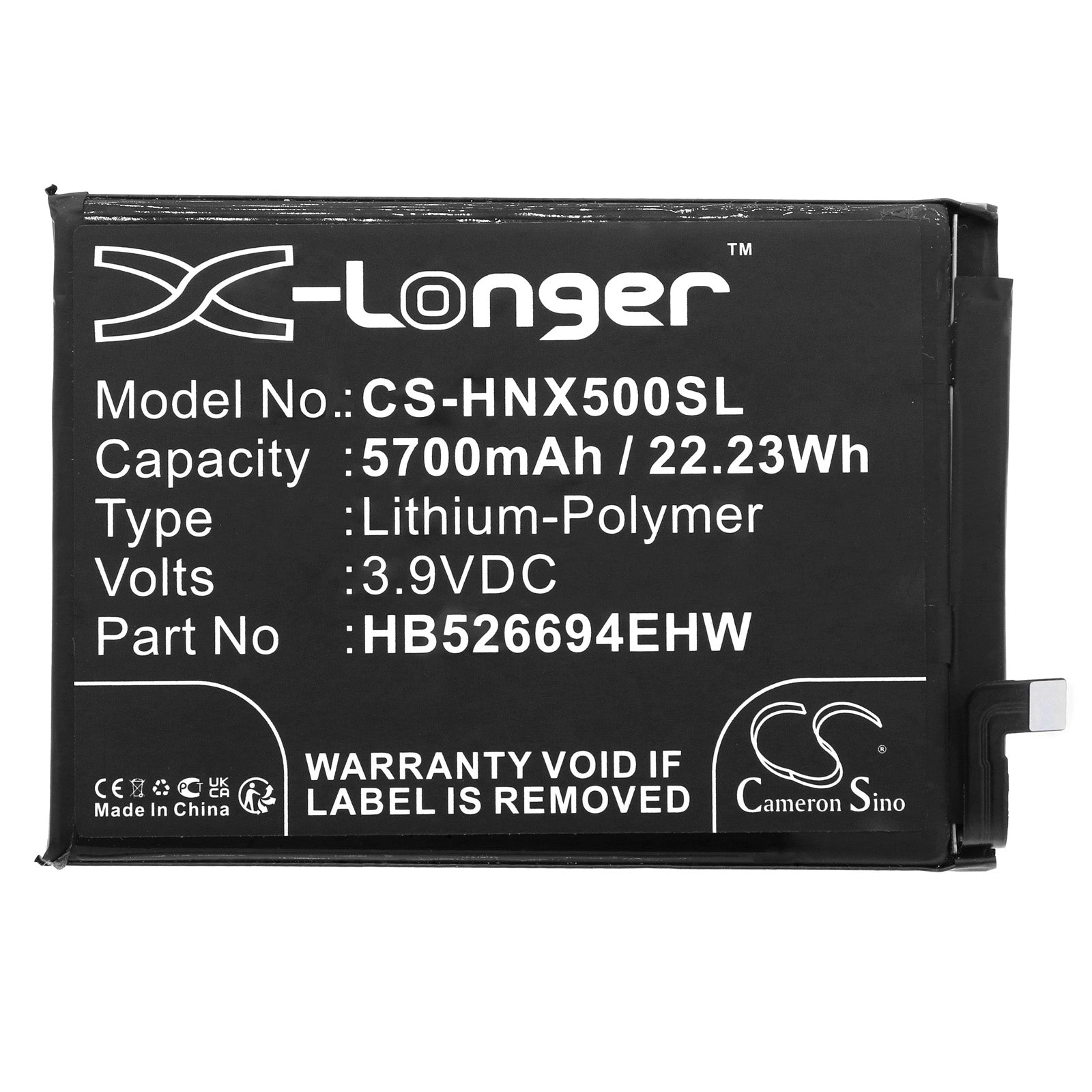 Li-Polymer, Mobile, SmartPhone Battery fits Honor X50, X50i, 3.9V, 5700mAh Mobile, SmartPhone Cameron Sino Technology Limited