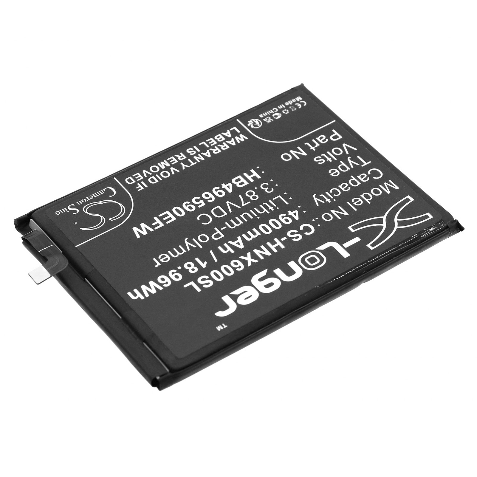 Li-Polymer, Mobile, SmartPhone Battery fits Honor 90 Lite 5g 2023, Changwan 20, 3.87V, 4900mAh Mobile, SmartPhone Cameron Sino Technology Limited