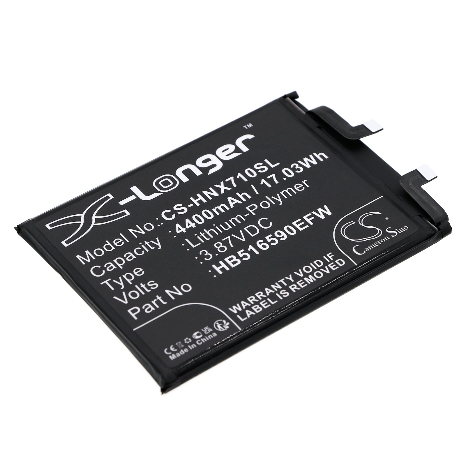 Li-Polymer, Mobile, SmartPhone Battery fits Honor 70 Pro, 3.87V, 4400mAh Mobile, SmartPhone Cameron Sino Technology Limited