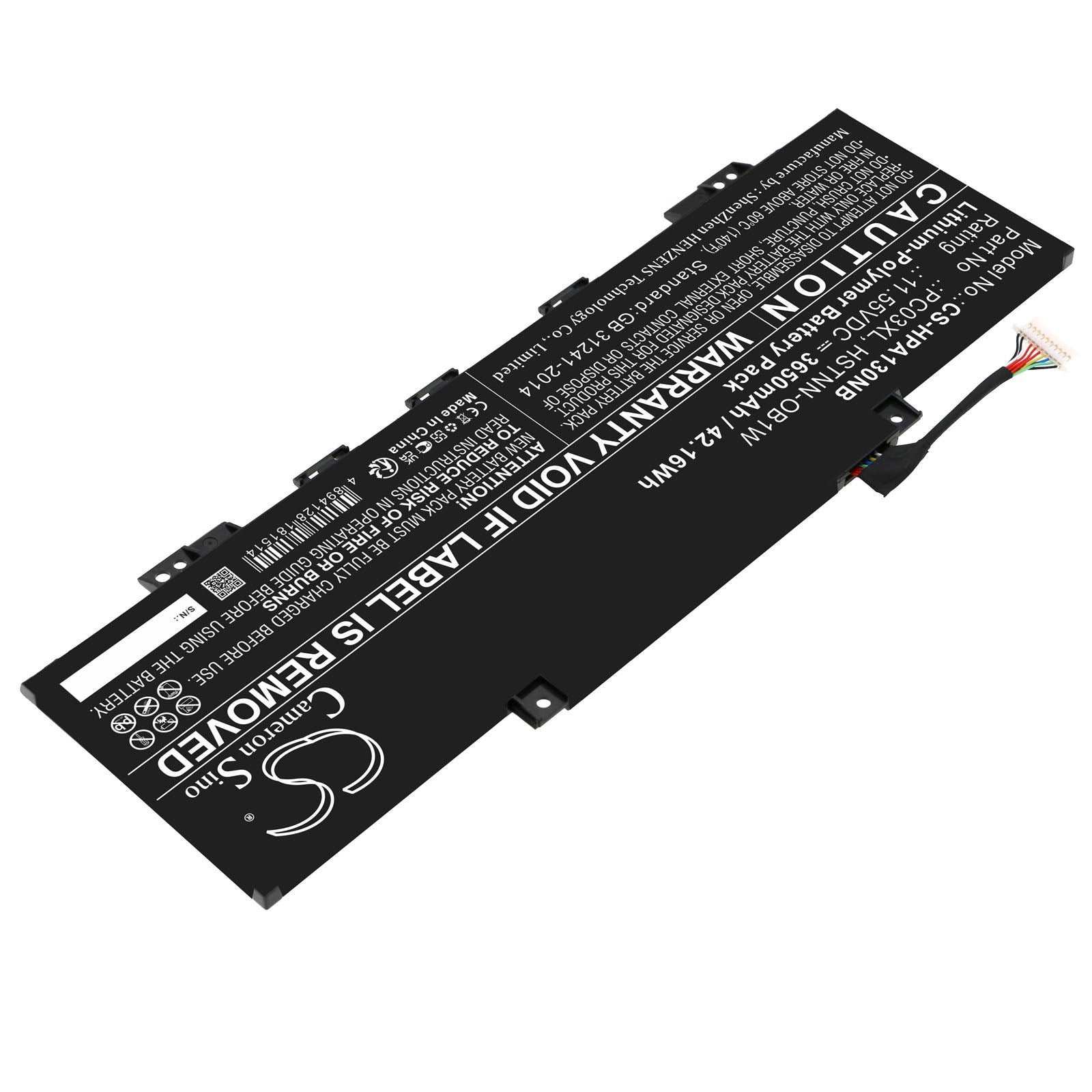 Li-Polymer, Notebook, Laptop Battery fits Hp Pavilion Aero 13 Be0097nr, Pavilion Aero 13-be0000au, 11.55V, 3650mAh Notebook, Laptop Cameron Sino Technology Limited