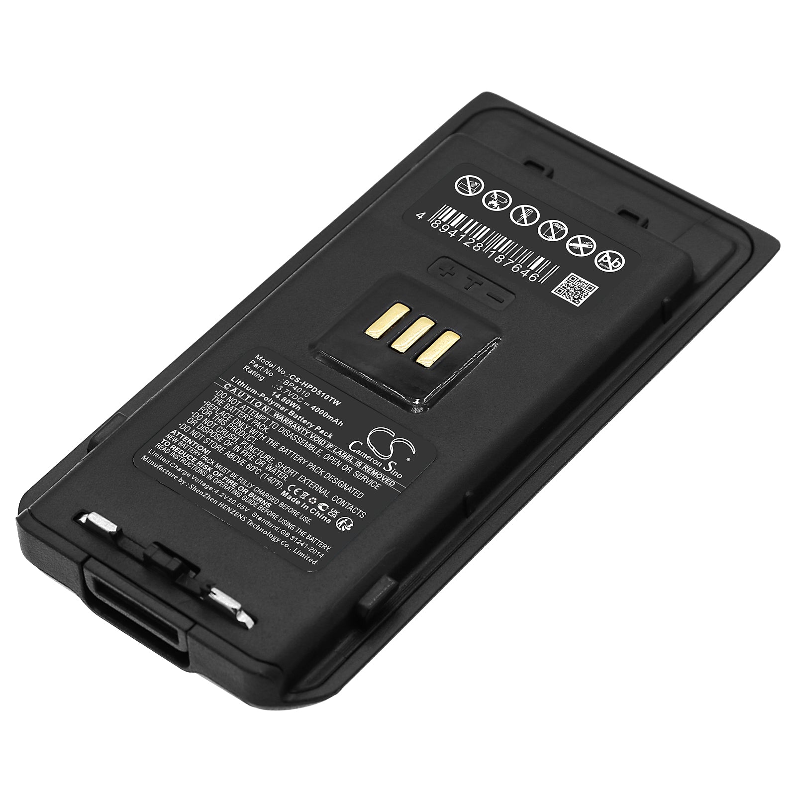 Li-Polymer, Two-Way Radio Battery fits Hytera Ap510, Ap515, 3.7V, 4000mAh Two-Way Radio Cameron Sino Technology Limited