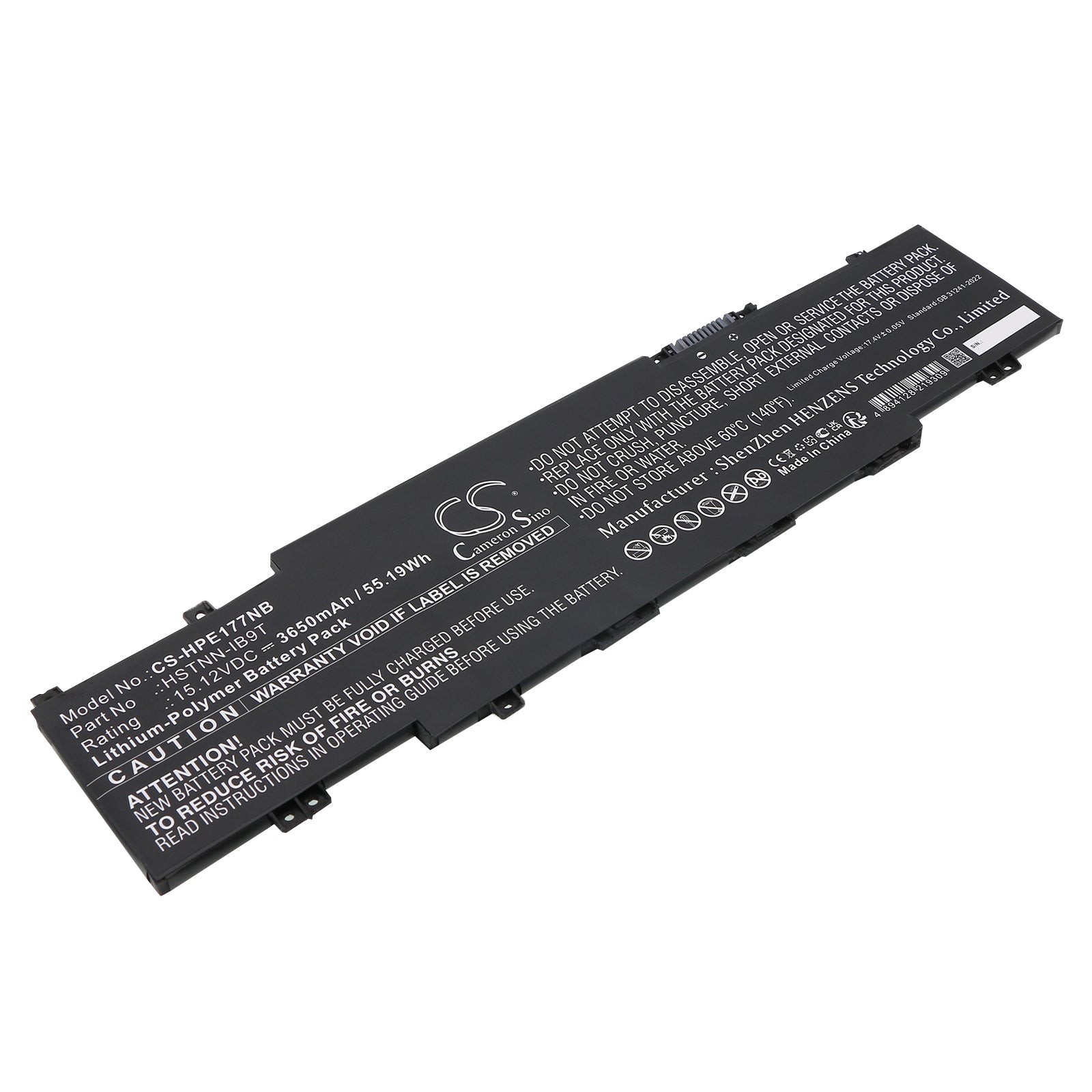 15.12V, Li-Polymer, 3650mAh, Battery fits HP Envy 17-CH0005UA, Envy 17-CH0010CA, 55.19Wh Notebook, Laptop Cameron Sino Technology Limited