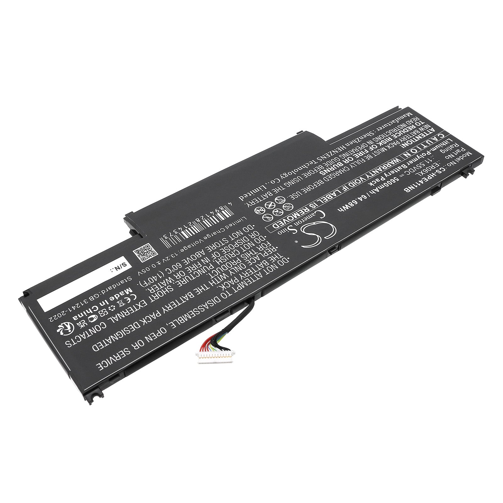 11.55V, Li-Polymer, 5600mAh, Battery fits HP Elite x360 1040 G11, EliteBook 1040 G11, 64.68Wh Notebook, Laptop Cameron Sino Technology Limited