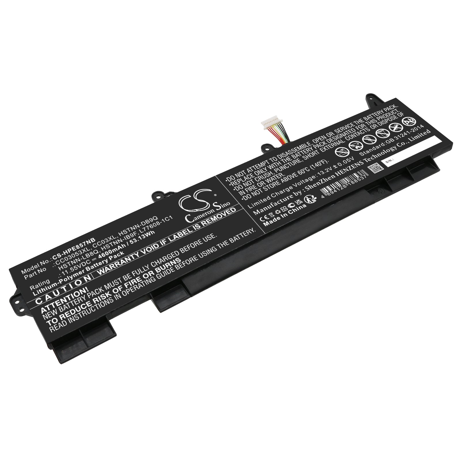 Li-Polymer, Notebook, Laptop Battery fits Hp Elitebook 850 G7, Elitebook 850 G7 10u46ea, 11.55V, 4600mAh Notebook, Laptop Cameron Sino Technology Limited