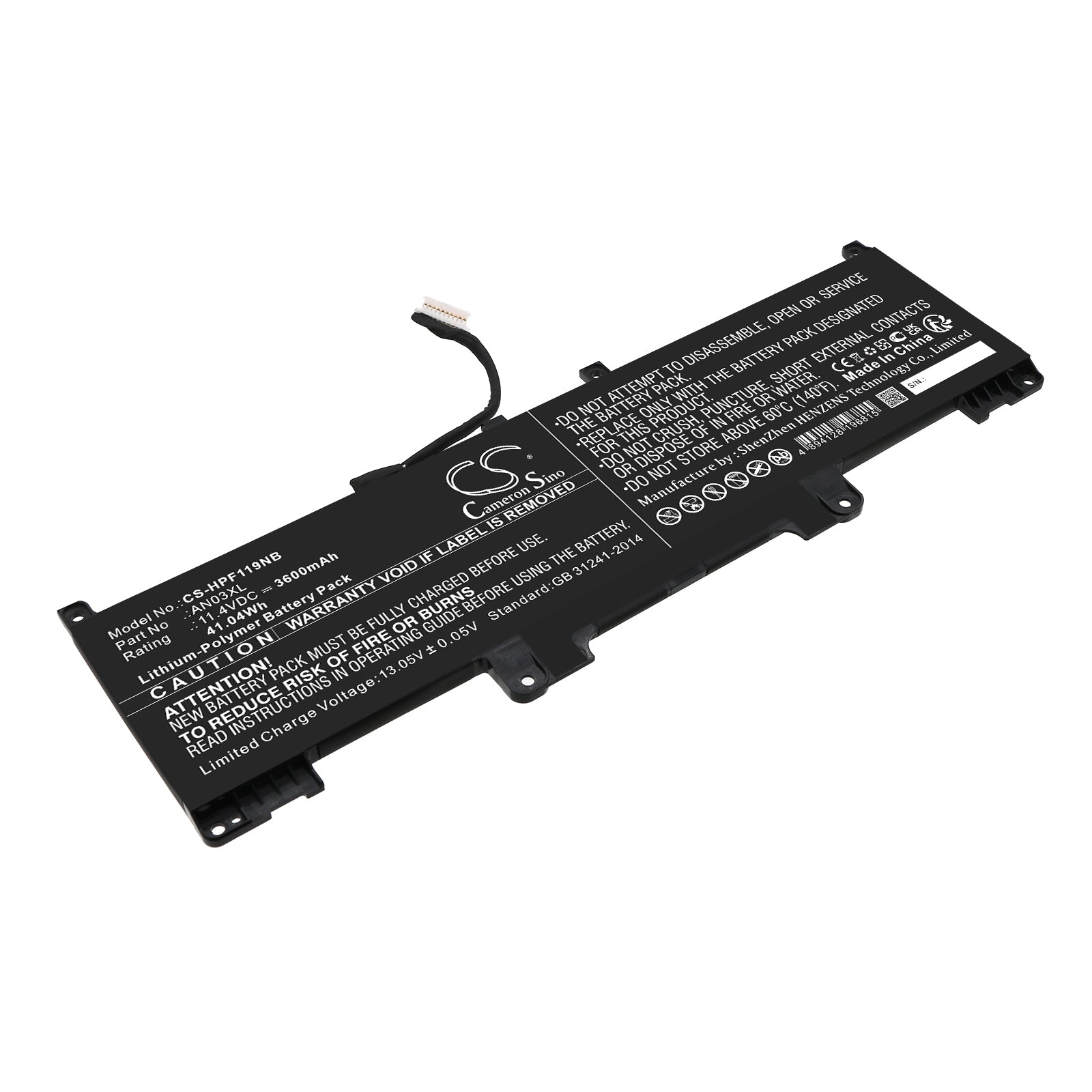 Li-Polymer, Notebook, Laptop Battery fits Hp Pro X360 Fortis 11 G9, Pro X360 Fortis 11 Inch G9 Not, 11.4V, 3600mAh Notebook, Laptop Cameron Sino Technology Limited