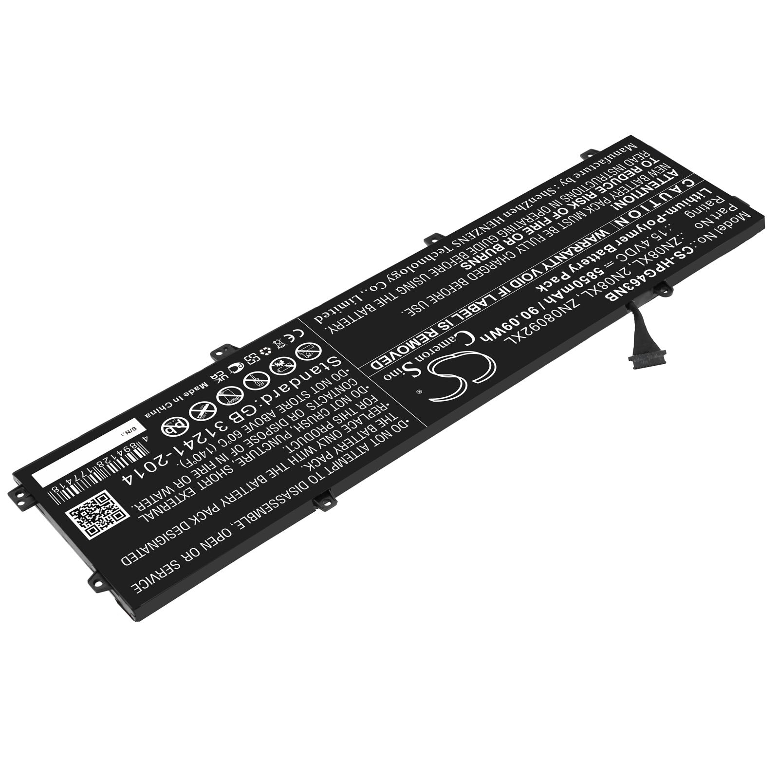Li-Polymer, Notebook, Laptop Battery fits Hp Zbook Studio G3 V8n22pa, Zbook Studio G3 V8n23pa, 15.4V, 5850mAh Notebook, Laptop Cameron Sino Technology Limited