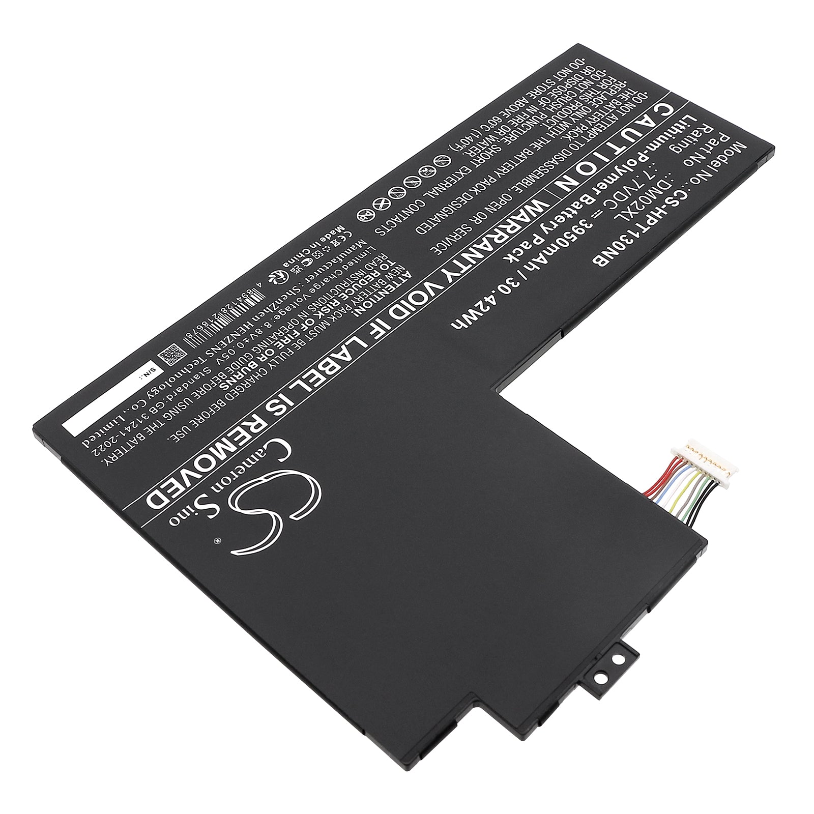 7.7V, Li-Polymer, 3950mAh, Battery fits HP 11-BE0013DX, 47Z80AV, 30.42Wh Tablet Cameron Sino Technology Limited