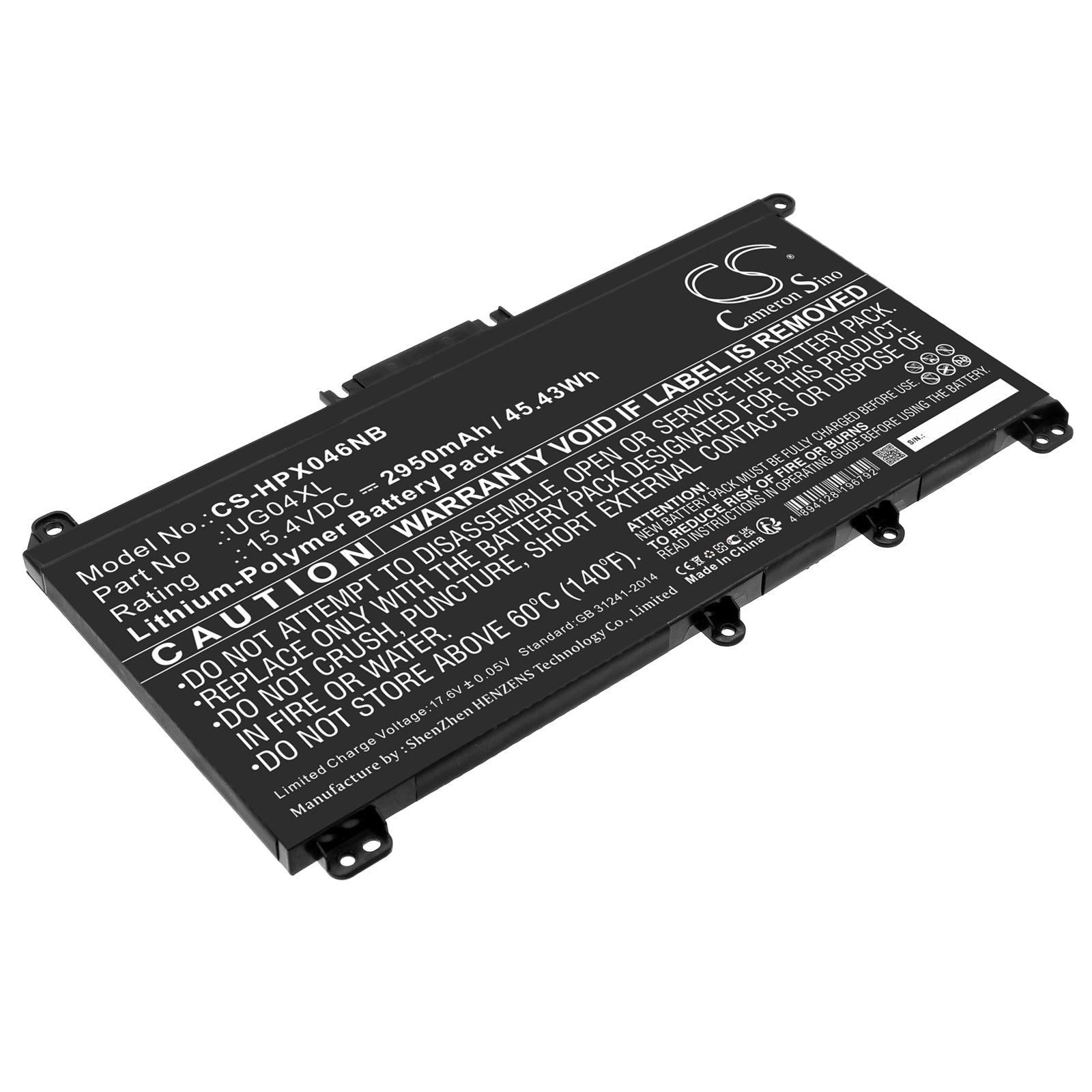 Li-Polymer, Notebook, Laptop Battery fits Hp, 15.4V, 2950mAh Notebook, Laptop Cameron Sino Technology Limited