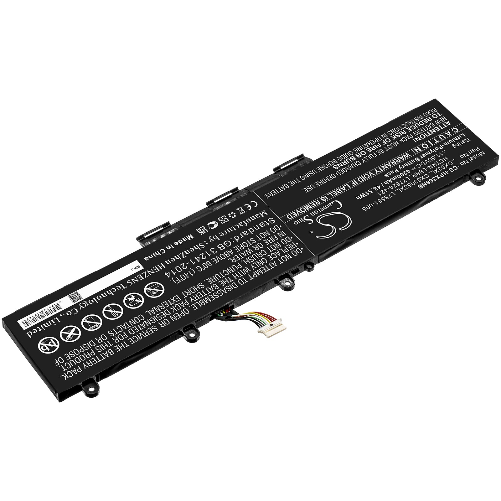 Li-Polymer, Notebook, Laptop Battery fits Hp Elitebook 855 G7, Elitebook X360 830 G7, 11.55V, 4200mAh Notebook, Laptop Cameron Sino Technology Limited