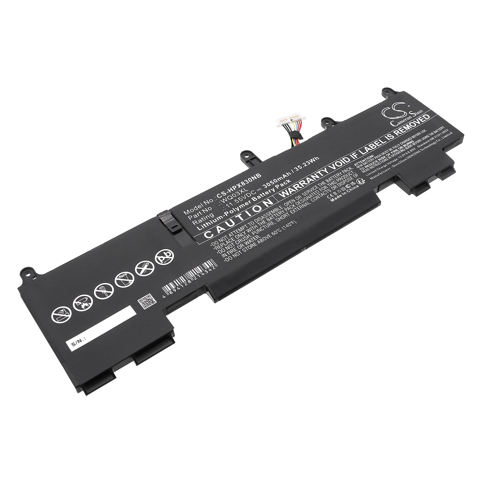 11.55V, Li-Polymer, 3050mAh, Battery fits HP Elite X360 1040 14 G10, Elite X360 830 G10, 35.23Wh Notebook, Laptop Cameron Sino Technology Limited
