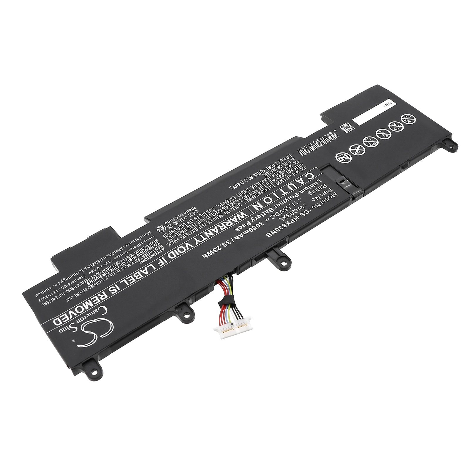 11.55V, Li-Polymer, 3050mAh, Battery fits HP Elite X360 1040 14 G10, Elite X360 830 G10, 35.23Wh Notebook, Laptop Cameron Sino Technology Limited