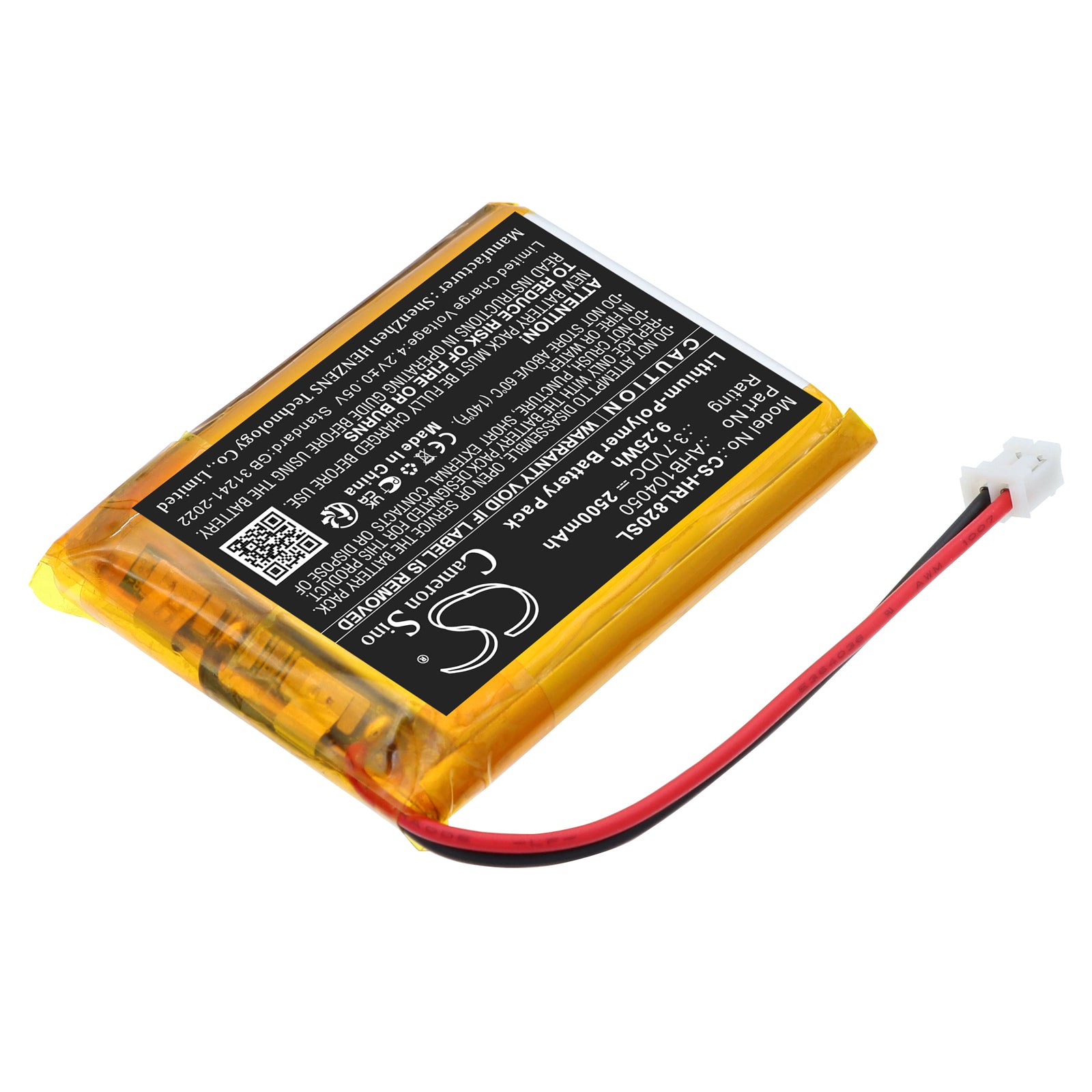 3.7V, Li-Polymer, 2500mAh, Battery fits Hairmax Laserbrand 82, 9.25Wh Personal Care Cameron Sino Technology Limited