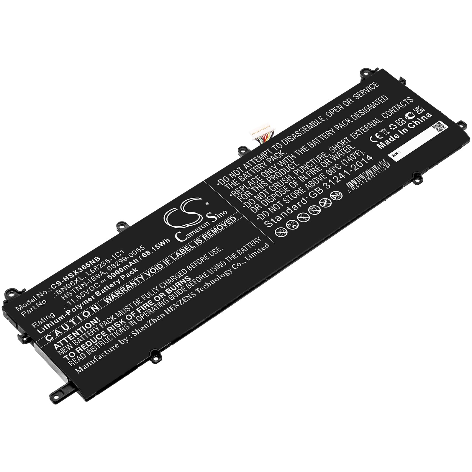 Li-Polymer, Notebook, Laptop Battery fits Hp Spectre X360 15-eb0005ur, Spectre X360 15-eb0025tx, 11.55V, 5900mAh Notebook, Laptop Cameron Sino Technology Limited