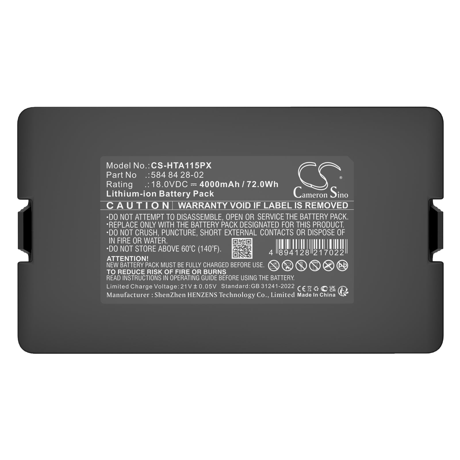 18V, Li-ion, 4000mAh, Battery fits Flymo Easielife Go, Easilife 200, 72Wh Lawn Mowers Cameron Sino Technology Limited