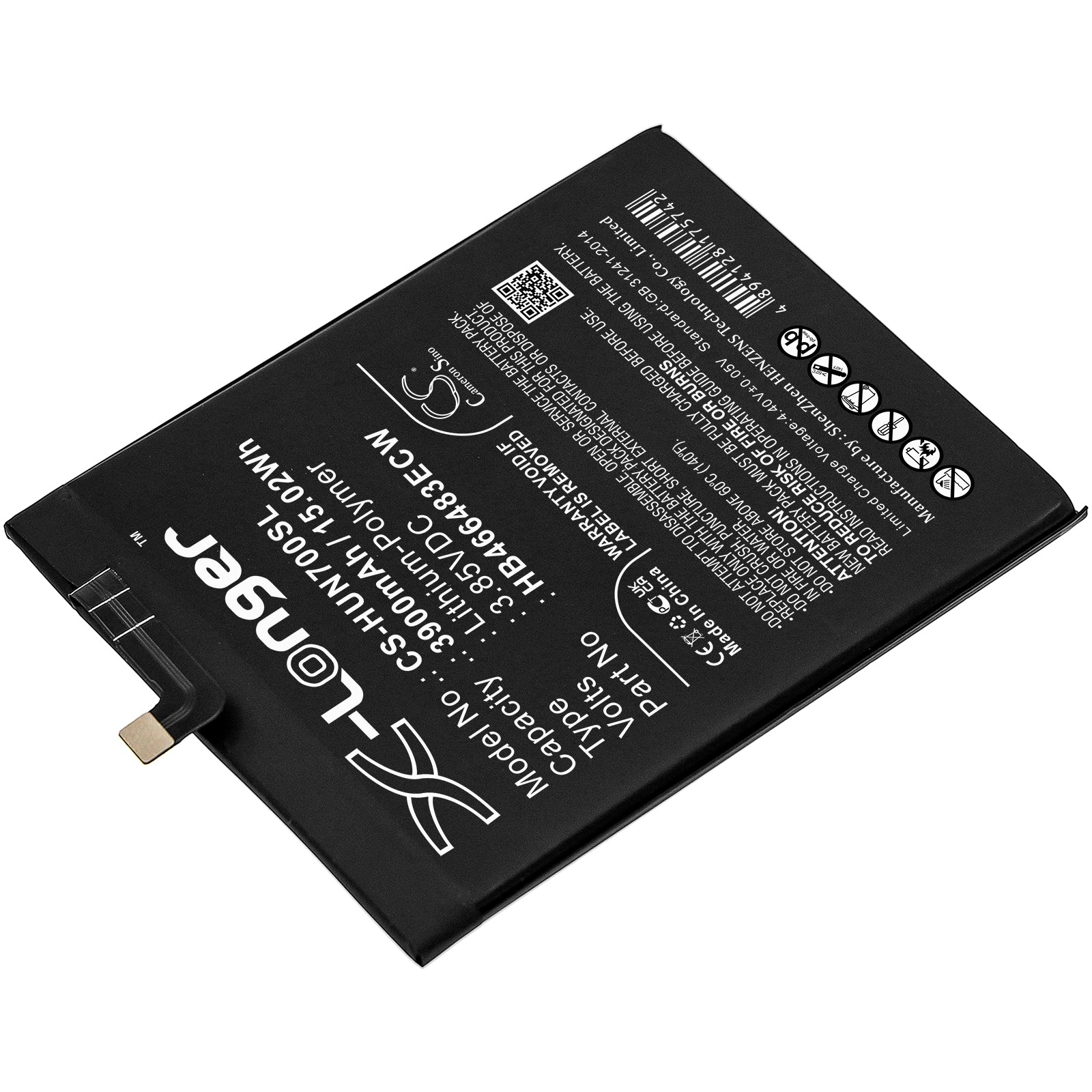 Li-Polymer, Mobile, SmartPhone Battery fits Huawei Jef-an00, Jef-an20, 3.85V, 3900mAh Mobile, SmartPhone Cameron Sino Technology Limited