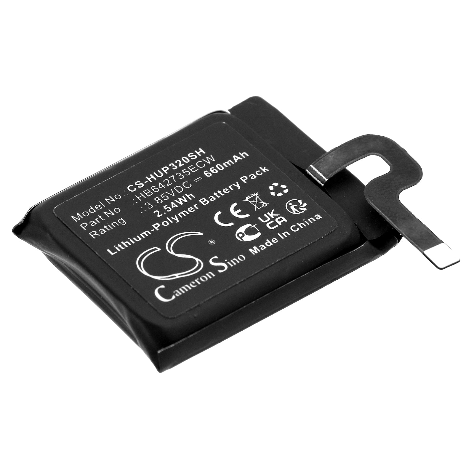 Li-Polymer, Smartwatch Battery fits Honor K2 Kids, Huawei Watch 3 Pro, 3.85V, 660mAh Smartwatch Cameron Sino Technology Limited