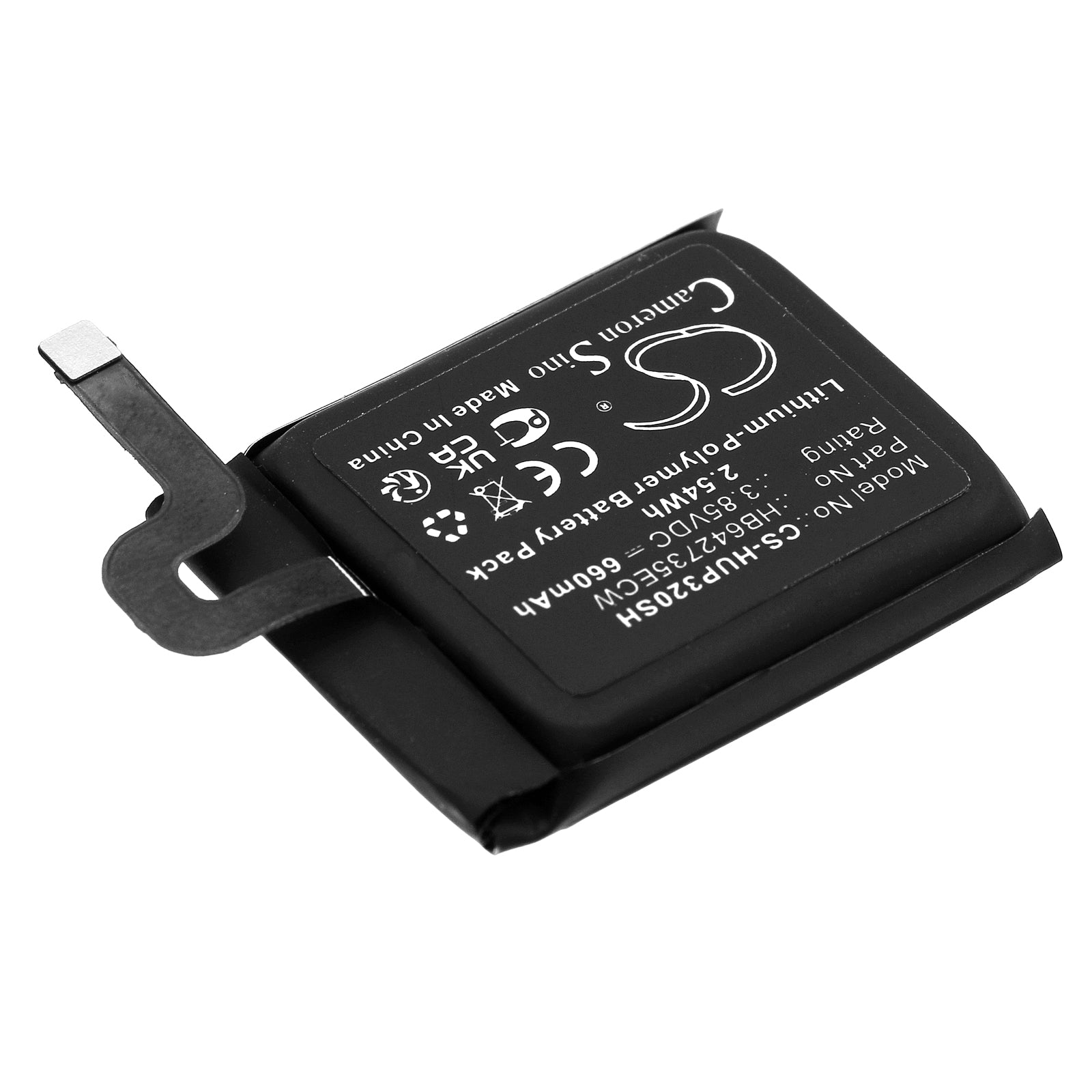 Li-Polymer, Smartwatch Battery fits Honor K2 Kids, Huawei Watch 3 Pro, 3.85V, 660mAh Smartwatch Cameron Sino Technology Limited