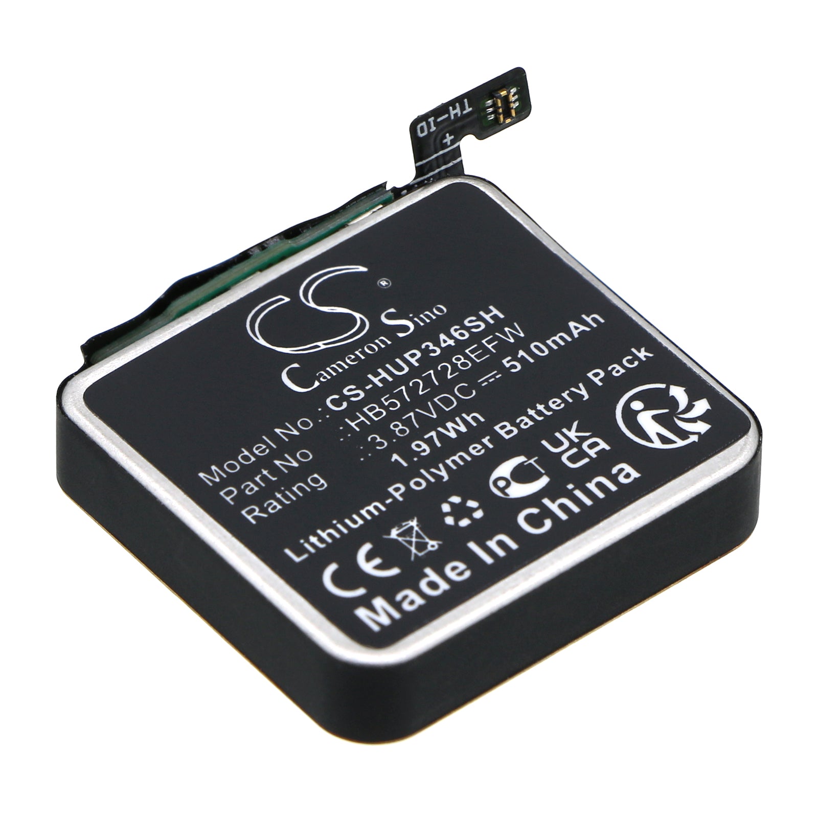 Li-Polymer, Smartwatch Battery fits Huawei Watch Gt3 Pro 46mm, 3.87V, 510mAh Smartwatch Cameron Sino Technology Limited