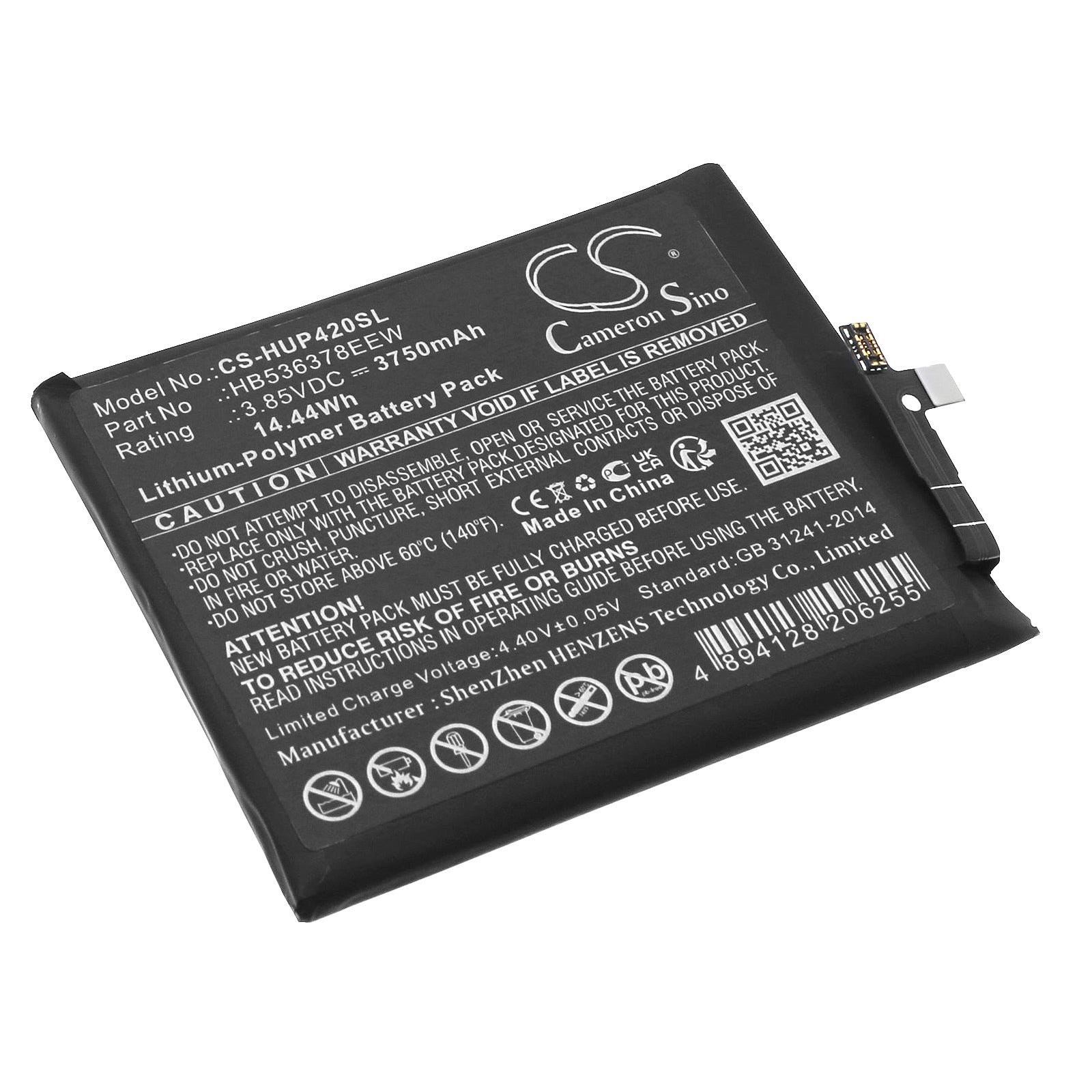 Li-Polymer, Mobile, SmartPhone Battery fits Huawei Els-n09, Els-nx9, 3.85V, 3750mAh Mobile, SmartPhone Cameron Sino Technology Limited