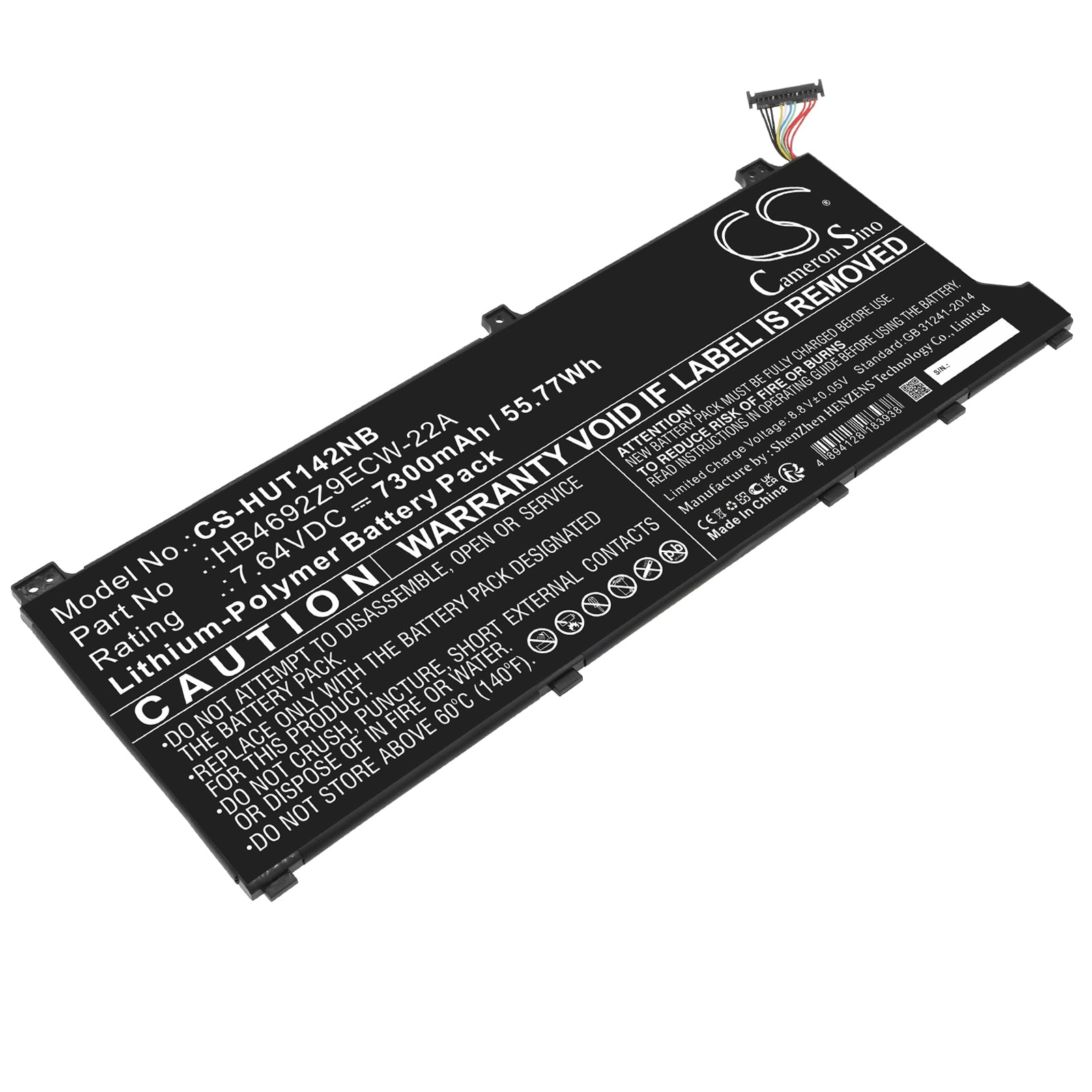 Li-Polymer, Notebook, Laptop Battery fits Huawei Magicbook 14 2020, Matebook D 15 Ryzen 5 5500u, 7.64V, 7300mAh Notebook, Laptop Cameron Sino Technology Limited