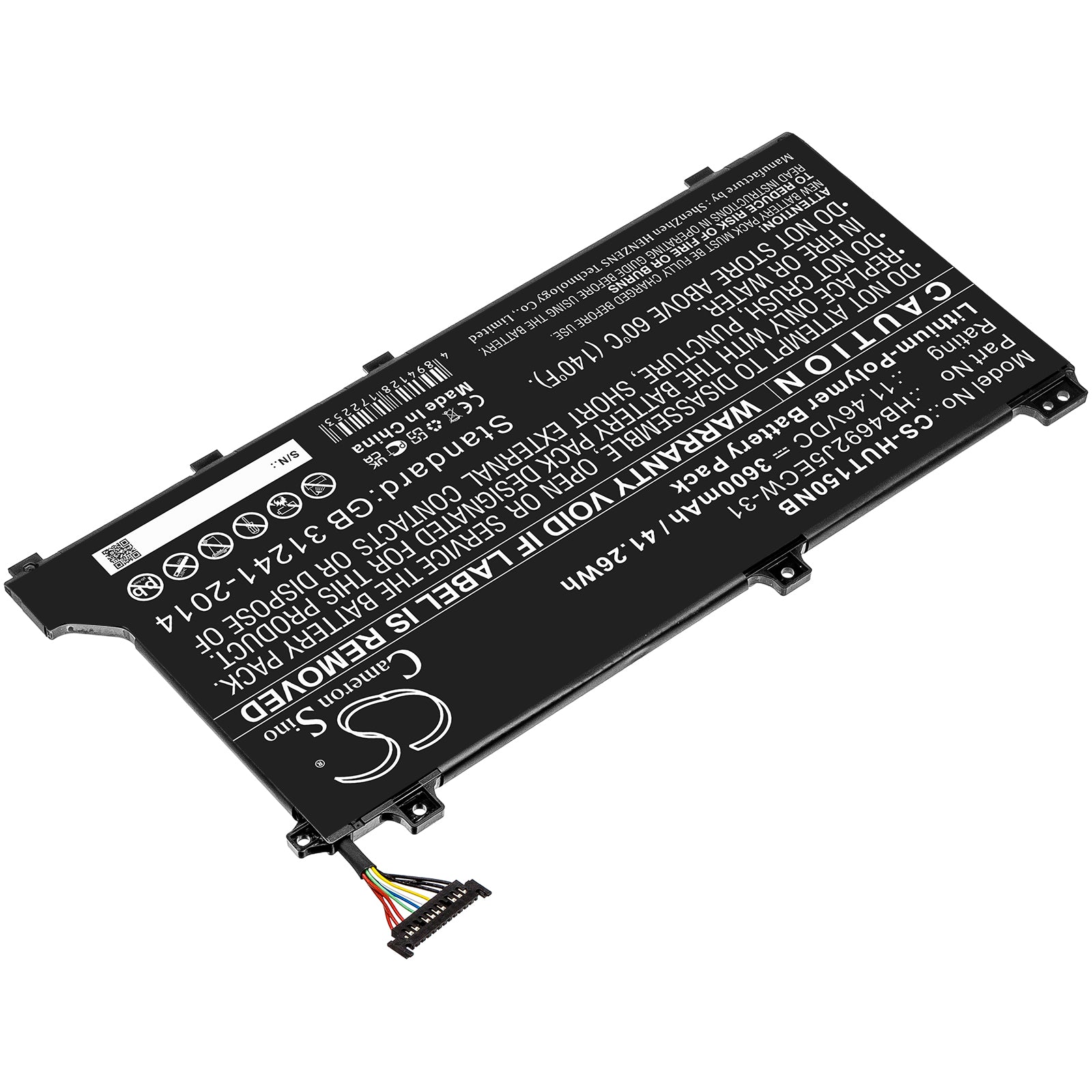Li-Polymer, Notebook, Laptop Battery fits Huawei Hly-19r, Kpl-woob, 11.46V, 3600mAh Notebook, Laptop Cameron Sino Technology Limited