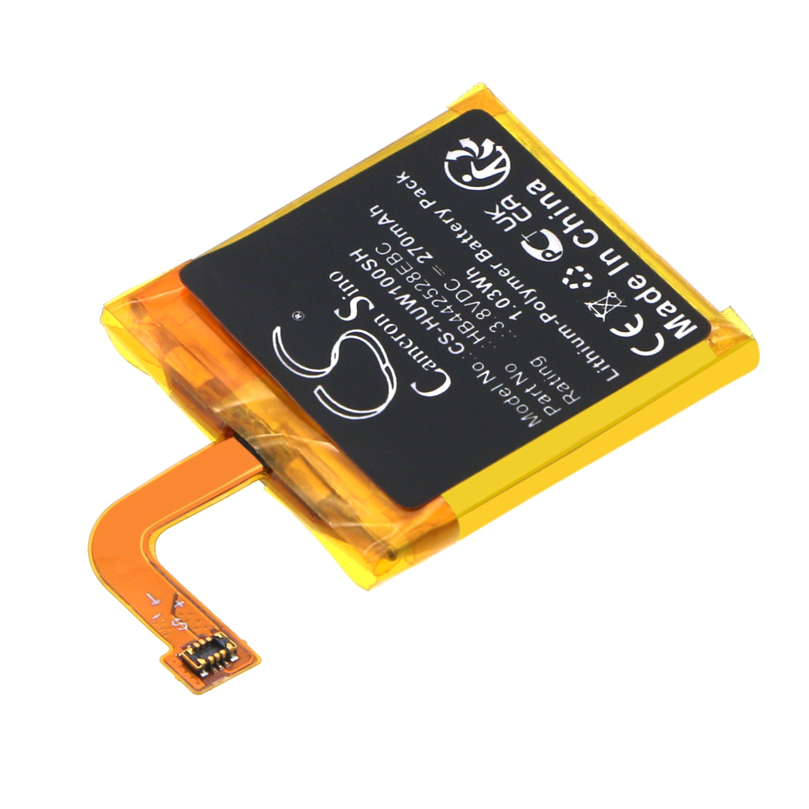 Li-Polymer, Smartwatch Battery fits Huawei Watch 1, 3.8V, 270mAh Smartwatch Cameron Sino Technology Limited