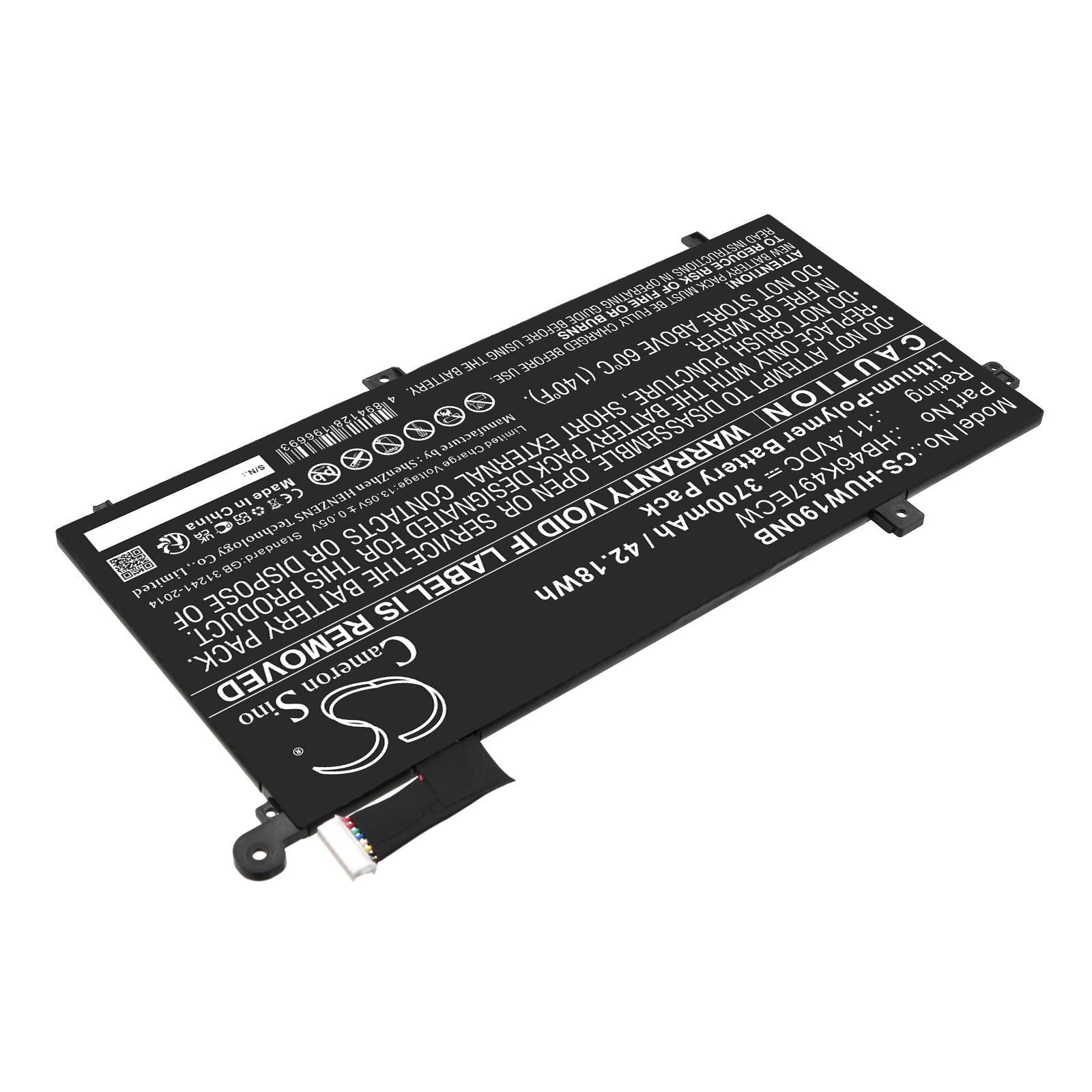 Li-Polymer, Notebook, Laptop Battery fits Huawei Matebook D 2018, Matebook D 53010baj, 11.4V, 3700mAh Notebook, Laptop Cameron Sino Technology Limited