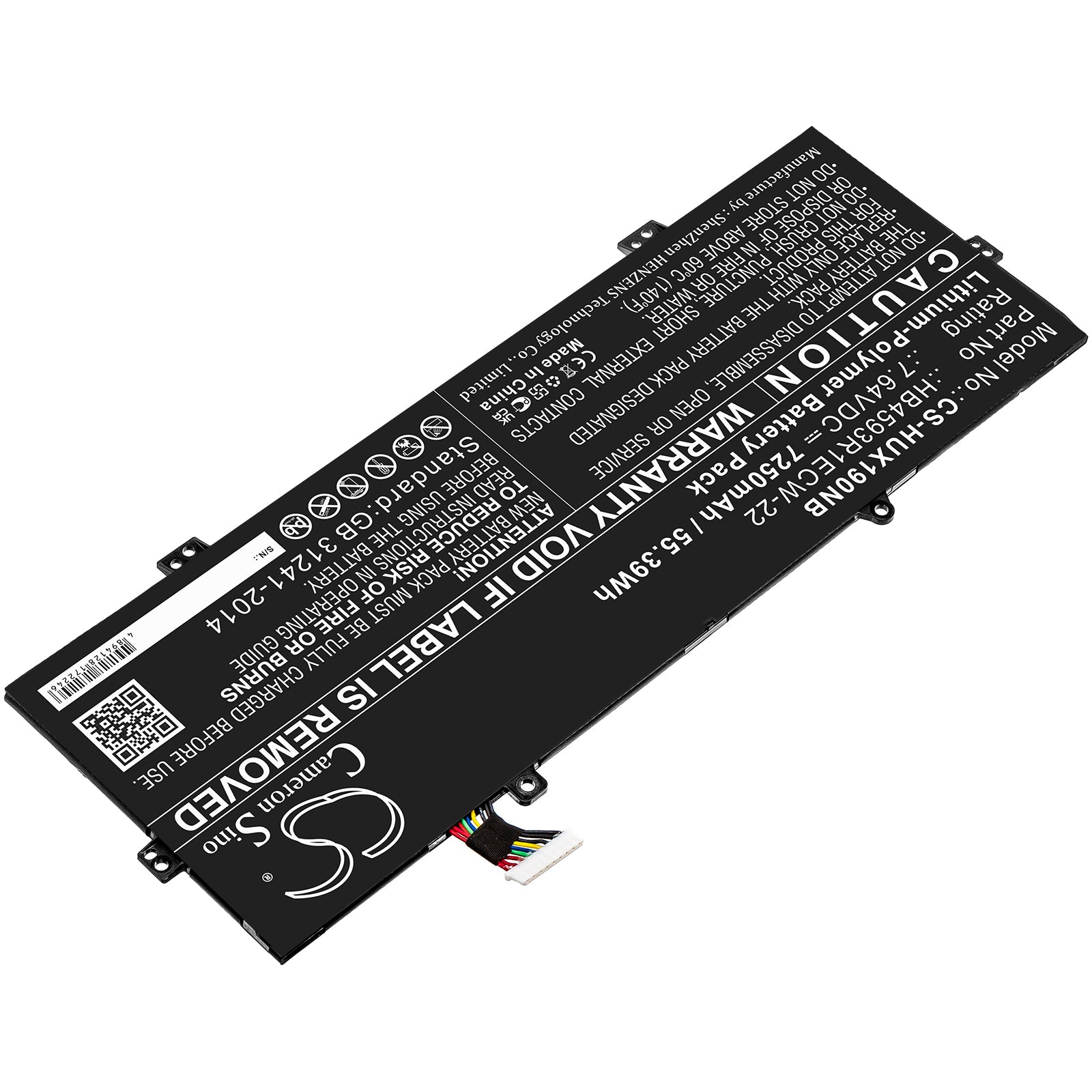 Li-Polymer, Notebook, Laptop Battery fits Huawei Mach-w19l, Matebook X Pro 2020, 7.64V, 7250mAh Notebook, Laptop Cameron Sino Technology Limited
