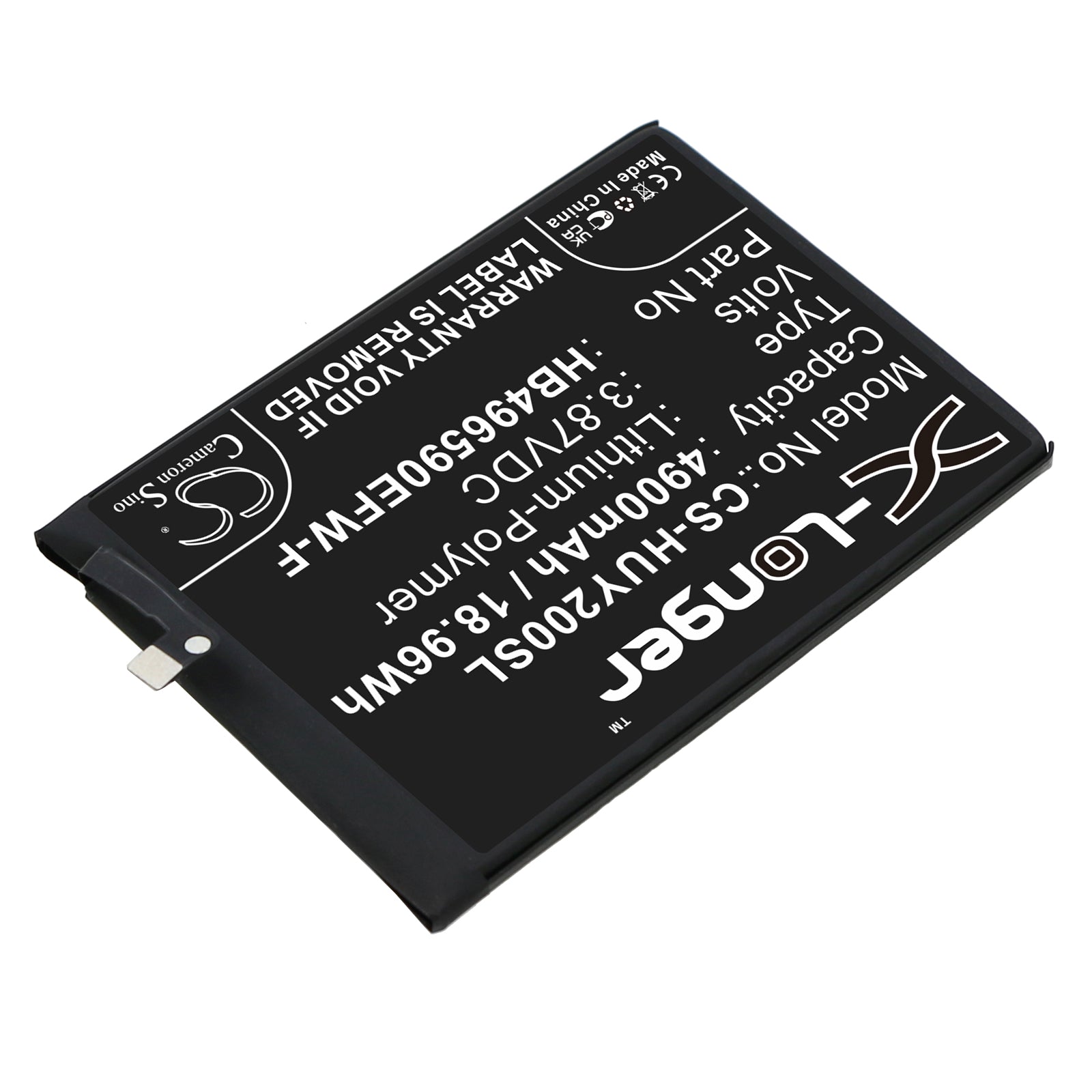 Li-Polymer, Mobile, SmartPhone Battery fits Honor Koz-al00, Play 20, 3.87V, 4900mAh Mobile, SmartPhone Cameron Sino Technology Limited