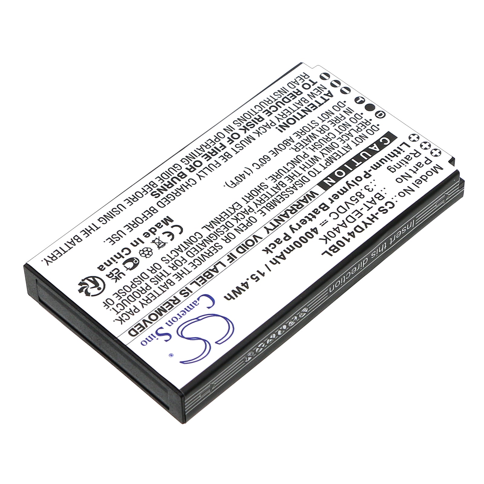 3.85V, Li-Polymer, 4000mAh, Battery fits Honeywell EDA40K, 15.4Wh Barcode Scanner Cameron Sino Technology Limited
