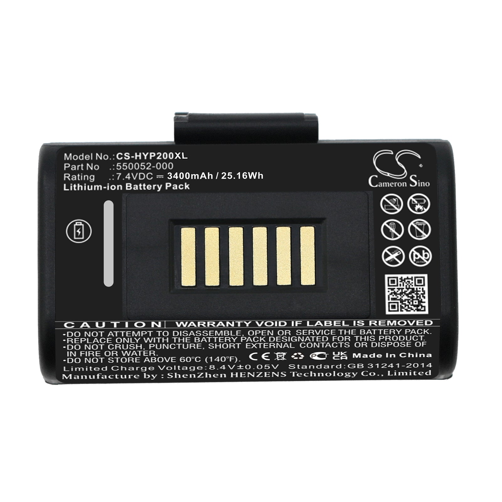 Li-ion, Portable Printer Battery fits Datamax Oneil Printer, Honeywell Impressora Portatil Rp2, 7.4V, 3400mAh Portable Printer Cameron Sino Technology Limited