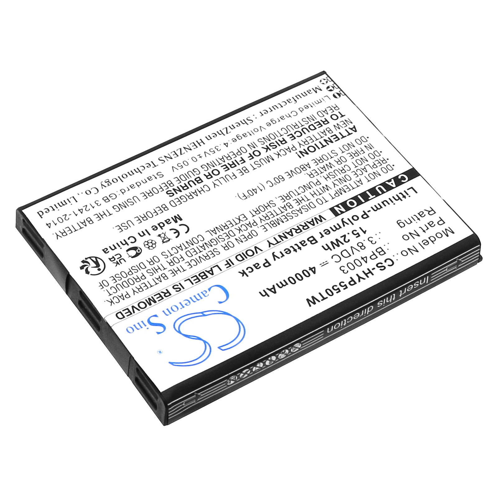 Li-Polymer, Two-Way Radio Battery fits Hytera Pcn550, 3.8V, 4000mAh Two-Way Radio Cameron Sino Technology Limited