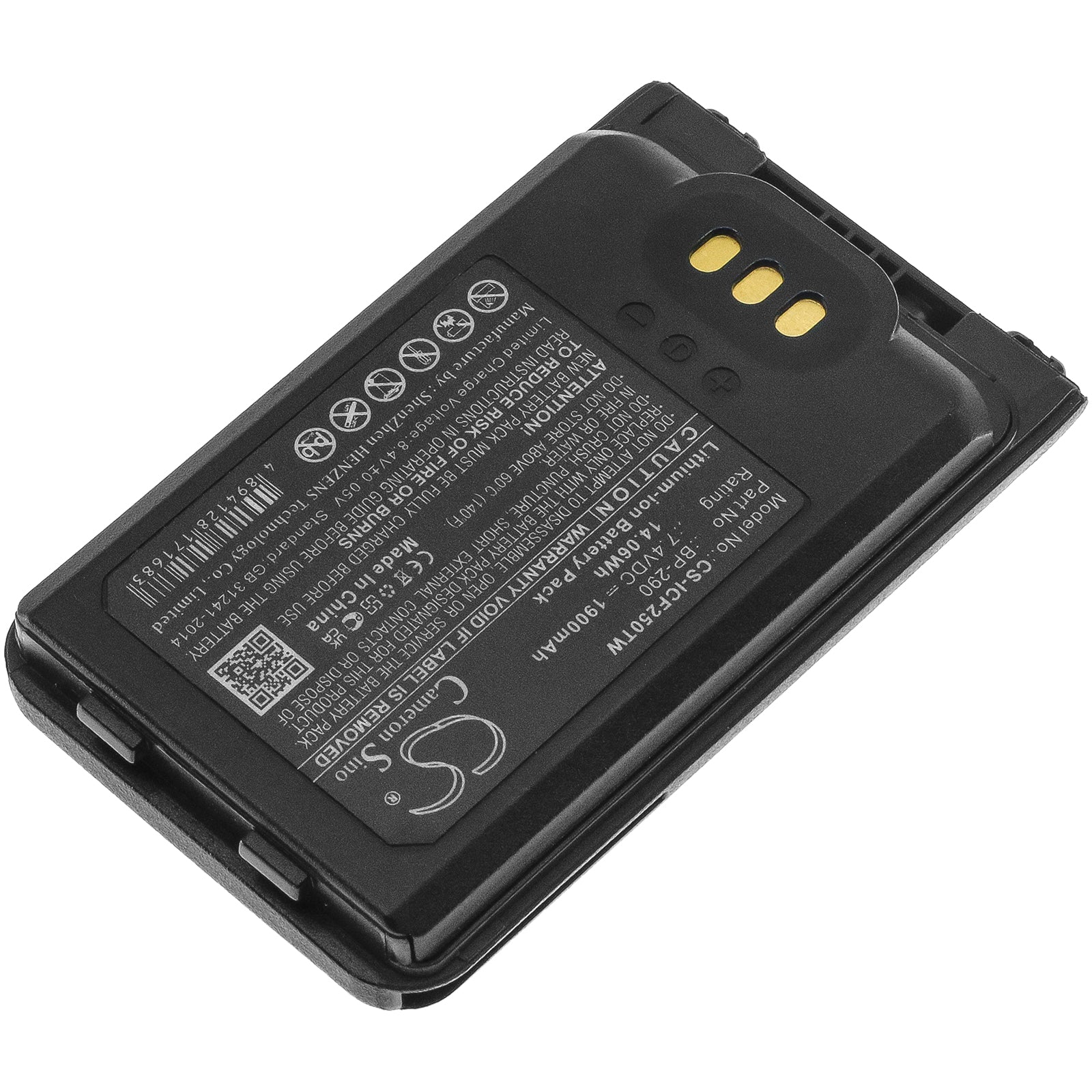 Li-ion, Two-Way Radio Battery fits Icom Ic-f52d, Ic-f62d, 7.4V, 1900mAh Two-Way Radio Cameron Sino Technology Limited