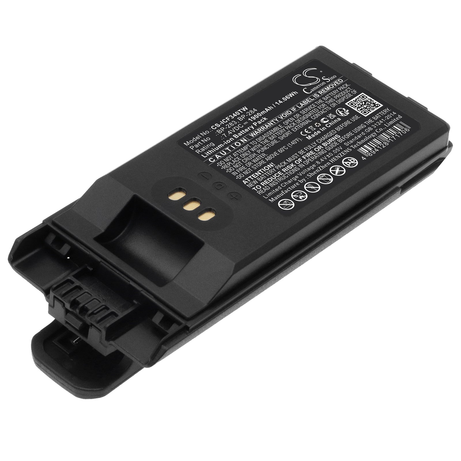 Li-ion, Two-Way Radio Battery fits Icom Ic-f3400, Ic-f3400d, 7.4V, 1900mAh Two-Way Radio Cameron Sino Technology Limited