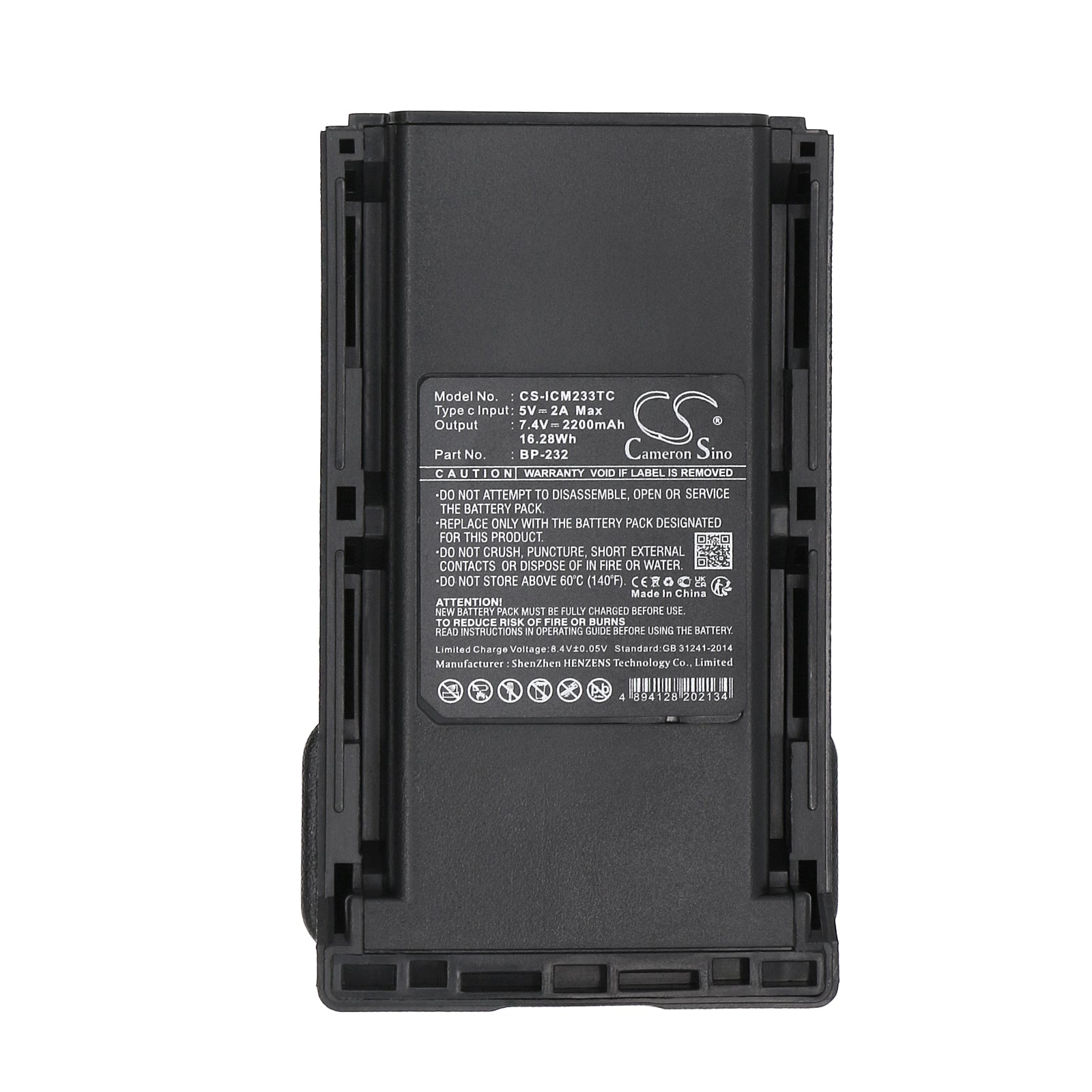 Li-ion, Two-Way Radio Battery fits Icom Ic-4011, Ic-a14, 7.4V, 2200mAh Two-Way Radio Cameron Sino Technology Limited