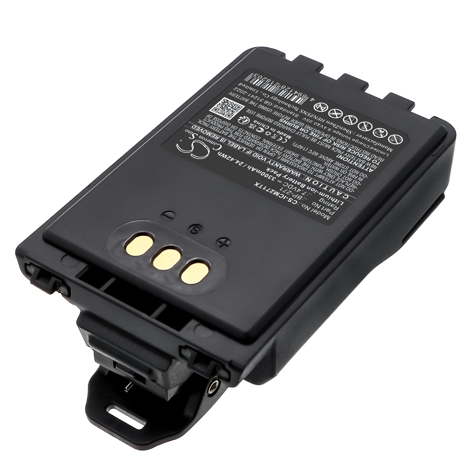 7.4V, Li-ion, 3300mAh, Battery fits Icom IC-31A, IC-31E, 24.42Wh Two-Way Radio Cameron Sino Technology Limited