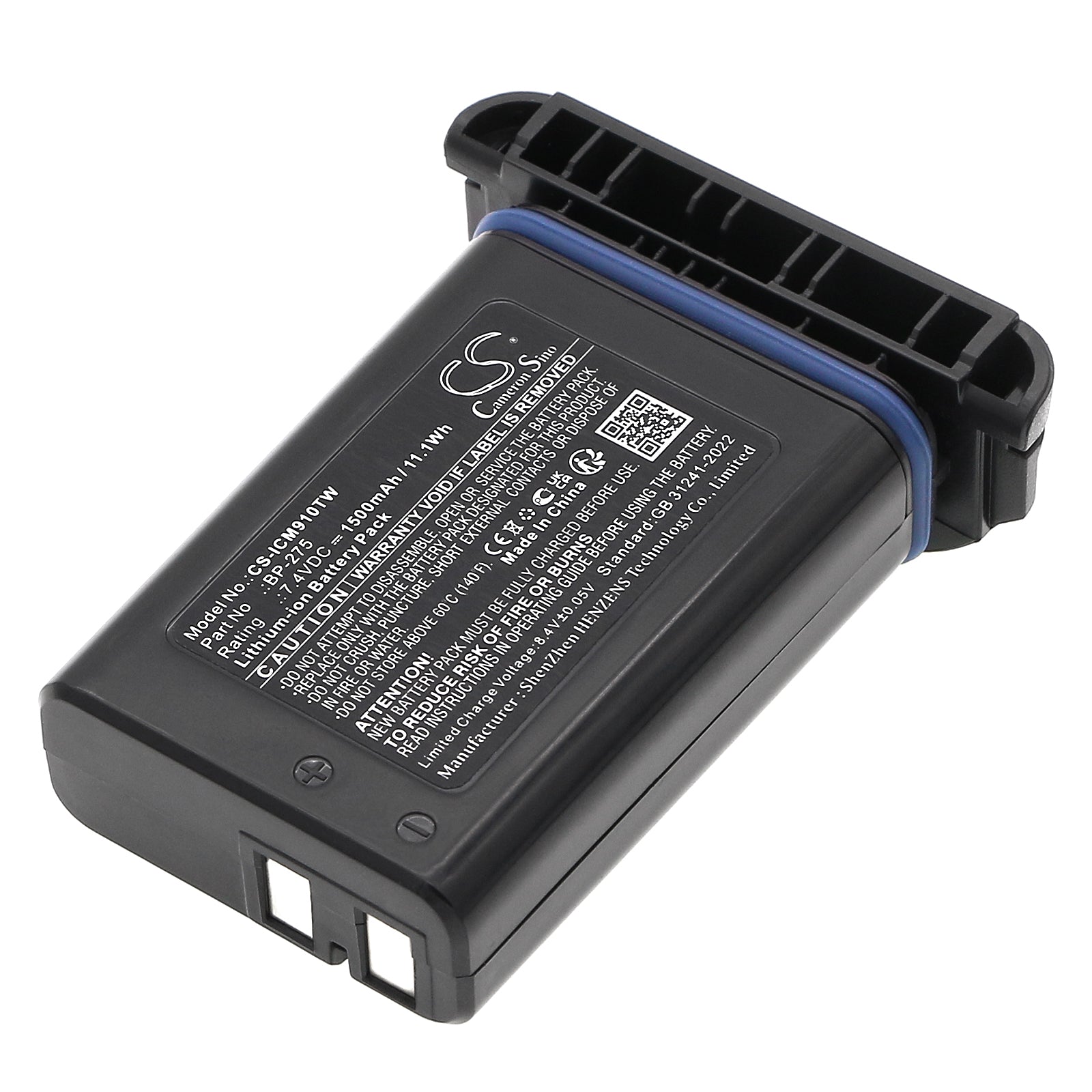 7.4V, Li-ion, 1500mAh, Battery fits Icom IC-M91D, IC-M92D, 11.1Wh Two-Way Radio Cameron Sino Technology Limited