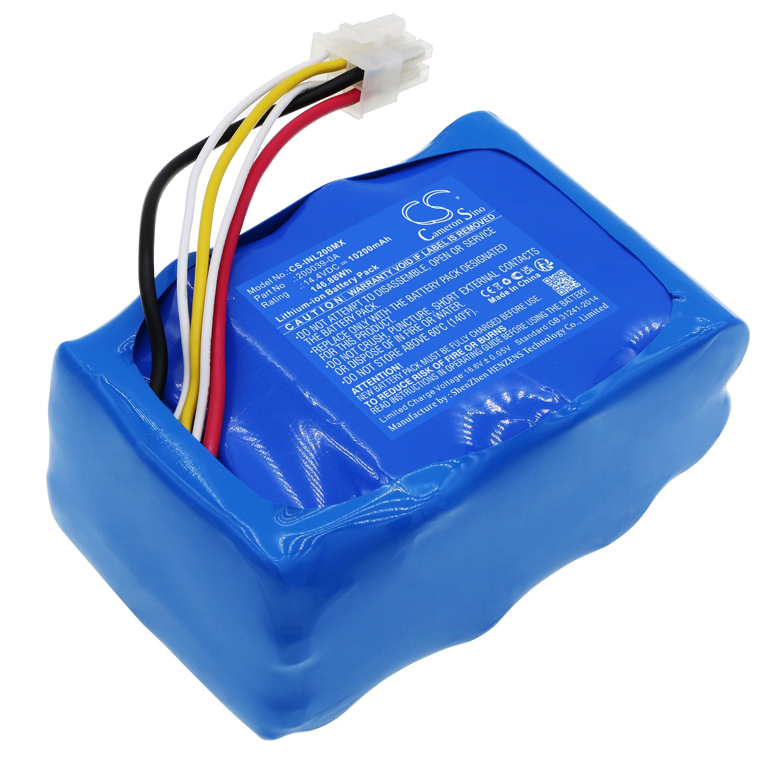 Li-ion, Medical Battery fits Inova Labs Oxygen Machine, 14.4V, 10200mAh Medical Cameron Sino Technology Limited