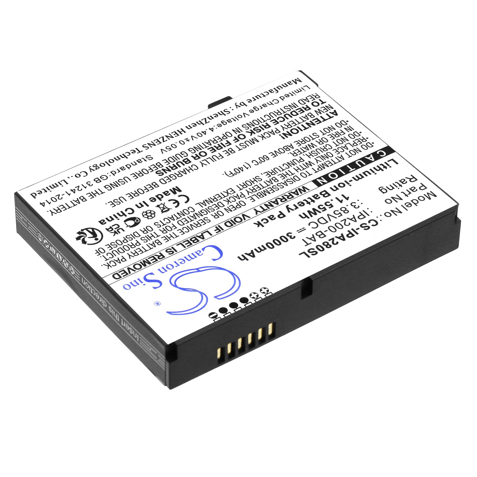 Li-ion, Payment Terminal Battery fits Ingenico Ipa200, Ipa280, 3.85V, 3000mAh Payment Terminal Cameron Sino Technology Limited