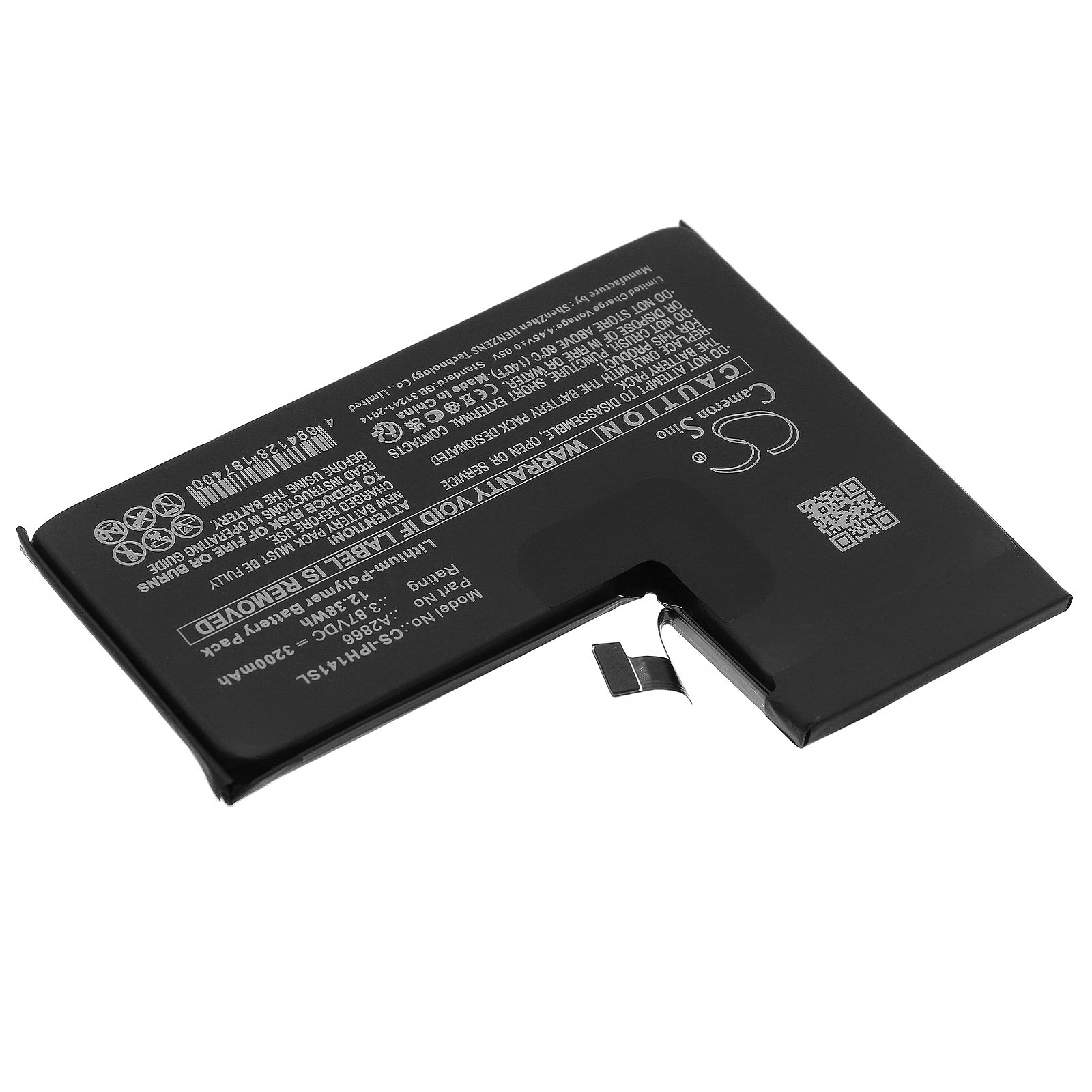 Li-Polymer, Mobile, SmartPhone Battery fits Apple Iphone 14 Pro, 3.87V, 3200mAh Mobile, SmartPhone Cameron Sino Technology Limited