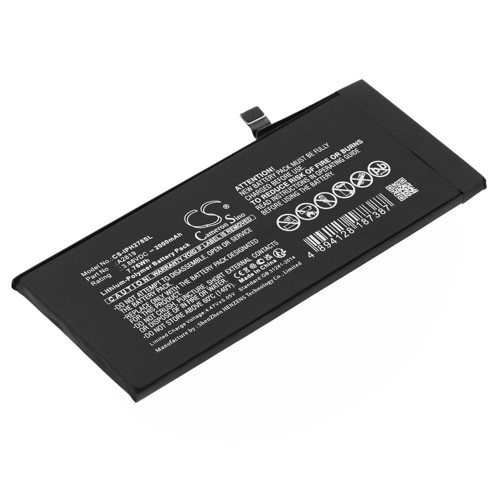Li-Polymer, Mobile, SmartPhone Battery fits Apple A2783, Apple Iphone Se3, 3.88V, 2000mAh Mobile, SmartPhone Cameron Sino Technology Limited