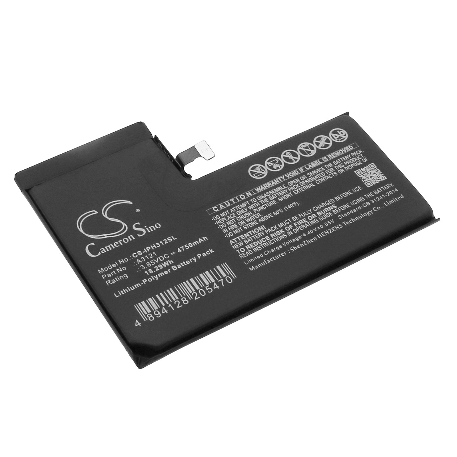Li-Polymer, Mobile, SmartPhone Battery fits Apple A2849, A3105, 3.85V, 4750mAh Mobile, SmartPhone Cameron Sino Technology Limited