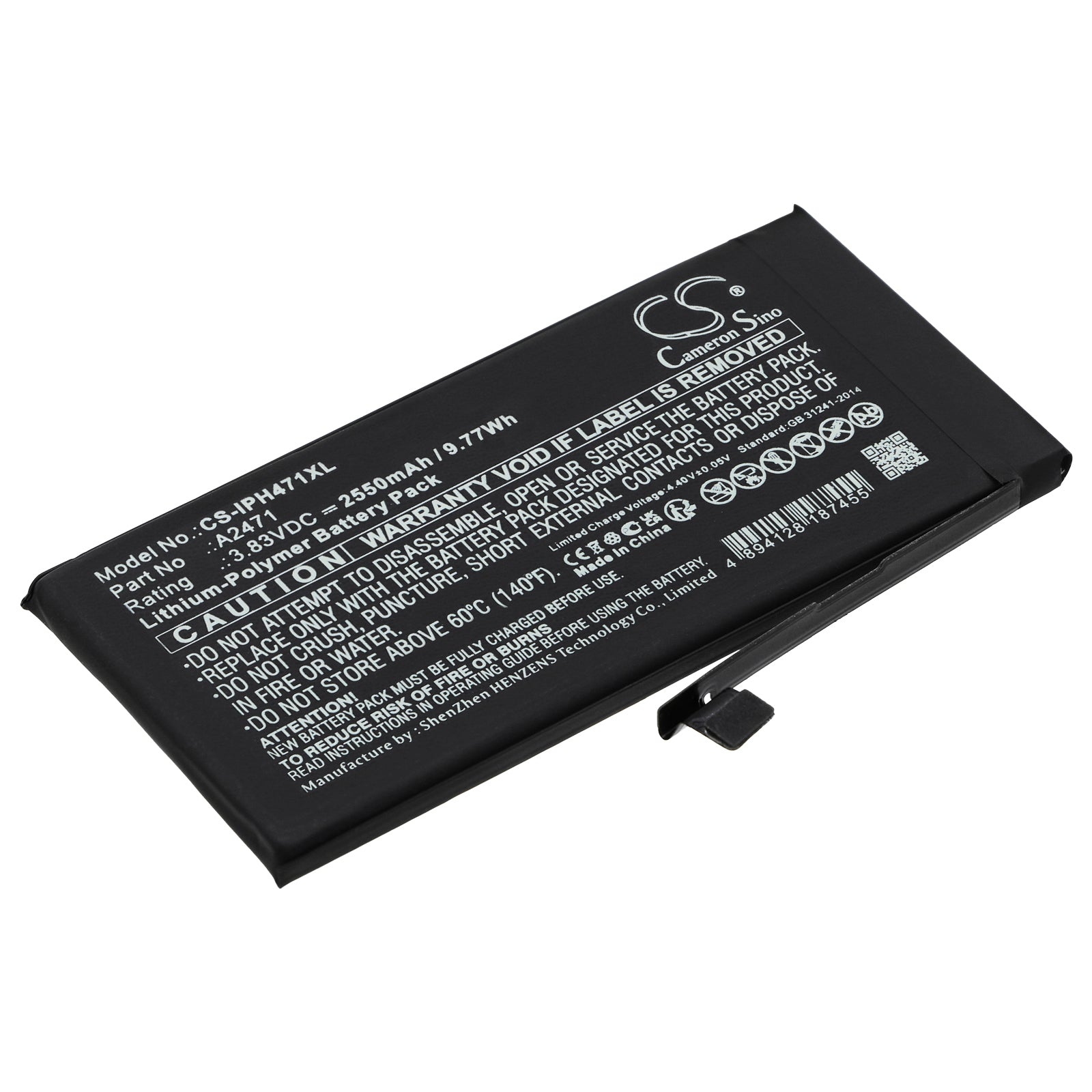 Li-Polymer, Mobile, SmartPhone Battery fits Apple Iphone 12 Mini, 3.83V, 2550mAh Mobile, SmartPhone Cameron Sino Technology Limited