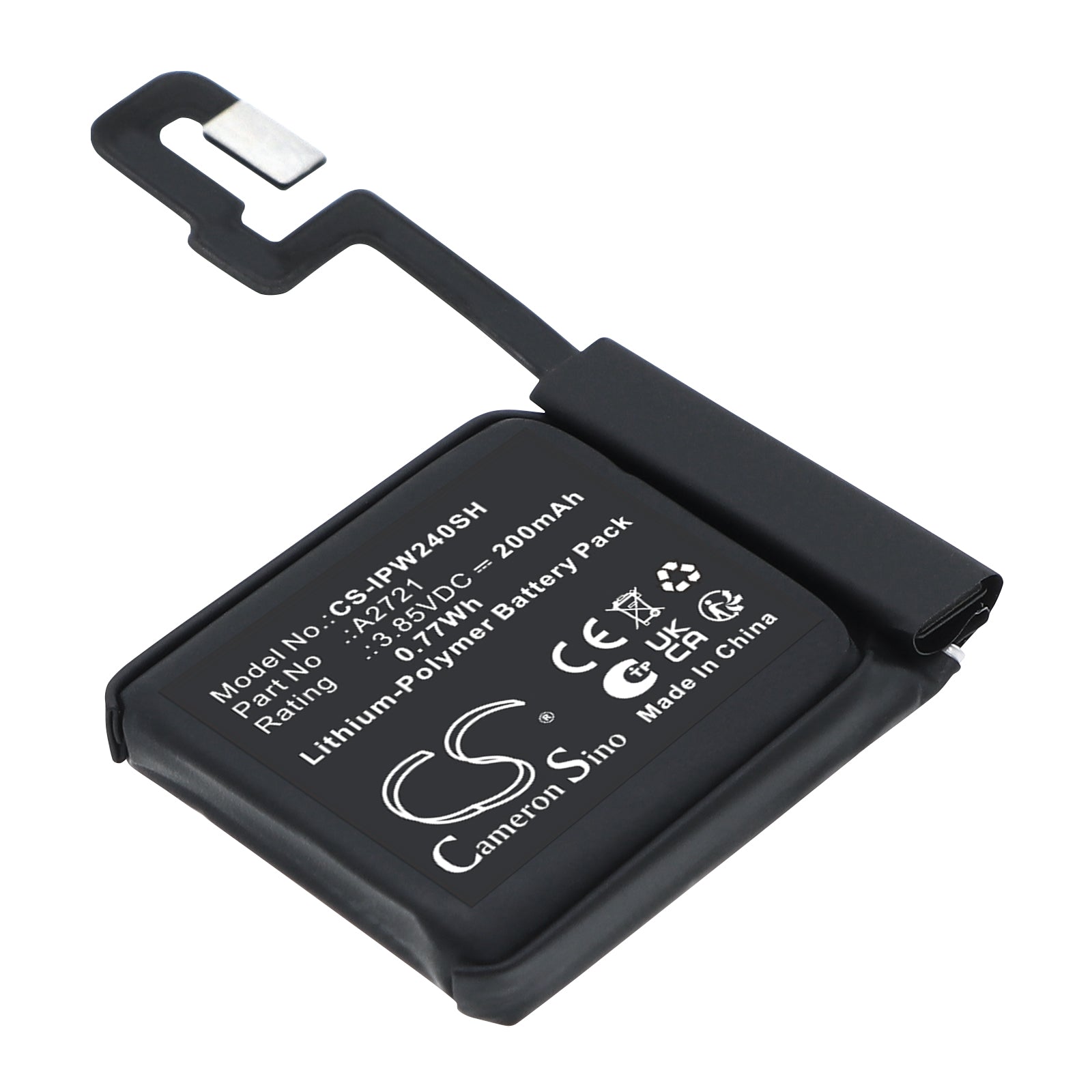 3.85V, Li-Polymer, 200mAh, Battery fits Apple Watch SE 2 40mm, 0.77Wh Smartwatch Cameron Sino Technology Limited