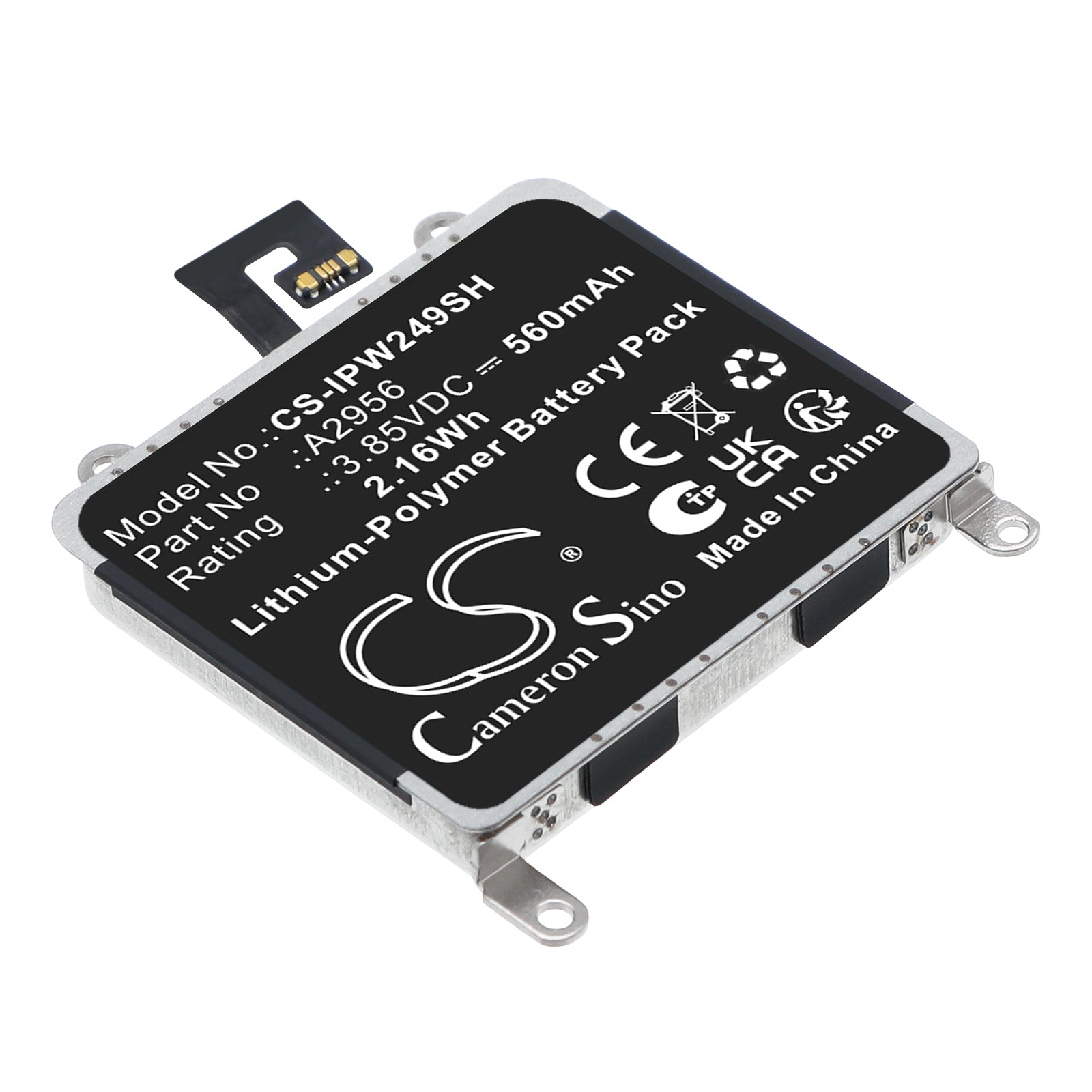 3.85V, Li-Polymer, 560mAh, Battery fits Apple A2686, A2887, 2.16Wh Smartwatch Cameron Sino Technology Limited