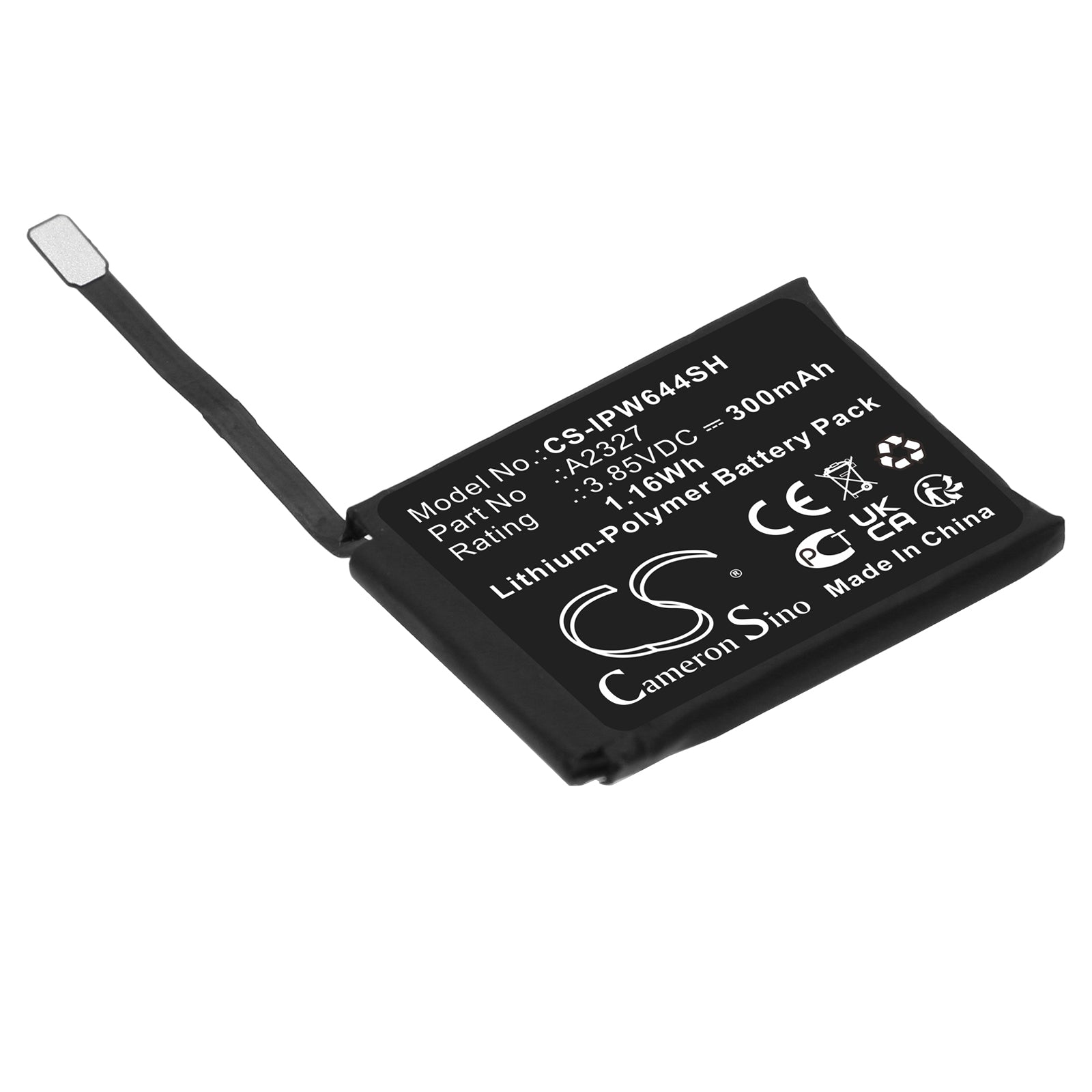 Li-Polymer, Smartwatch Battery fits Apple Watch Series S6 44mm, 3.85V, 300mAh Smartwatch Cameron Sino Technology Limited