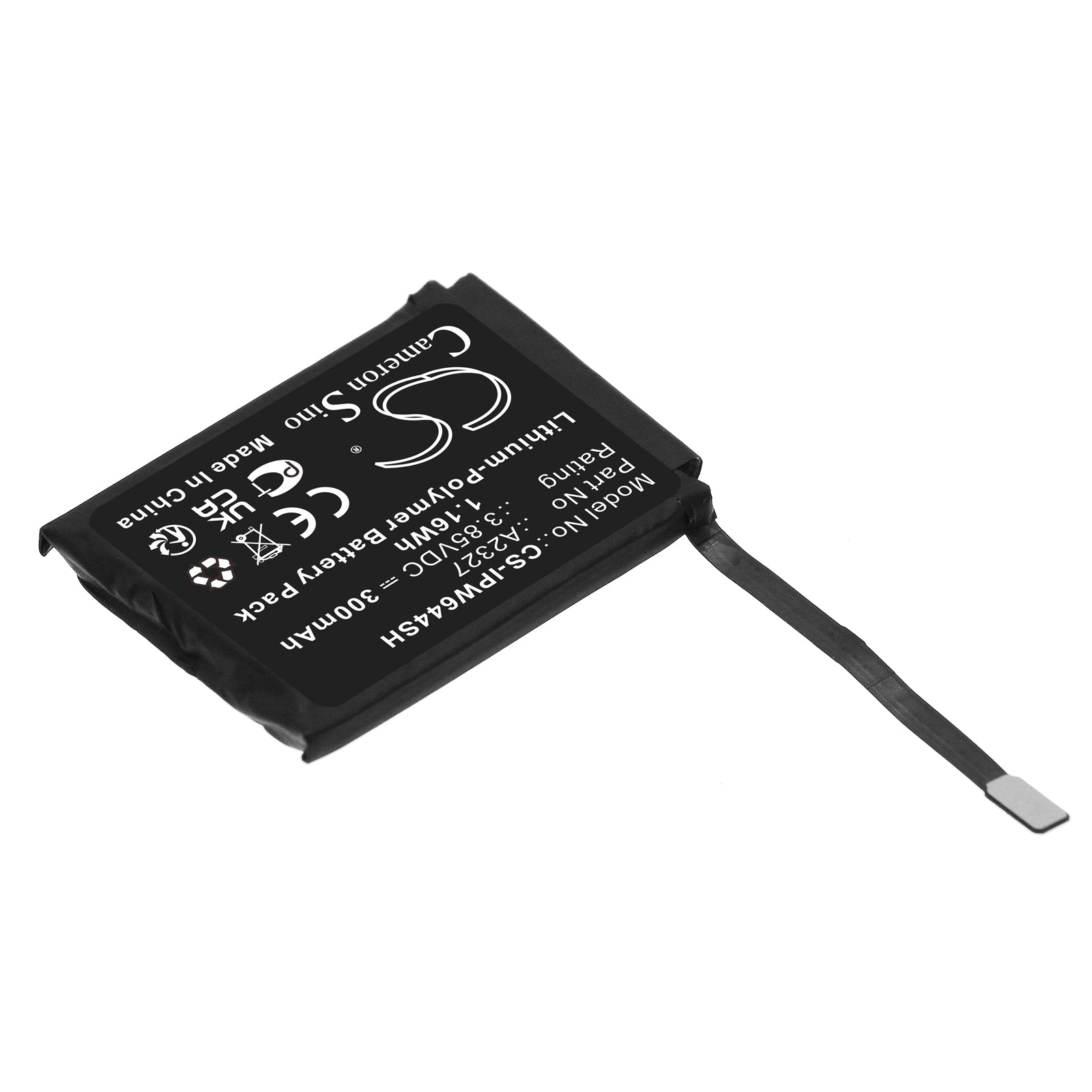 Li-Polymer, Smartwatch Battery fits Apple Watch Series S6 44mm, 3.85V, 300mAh Smartwatch Cameron Sino Technology Limited